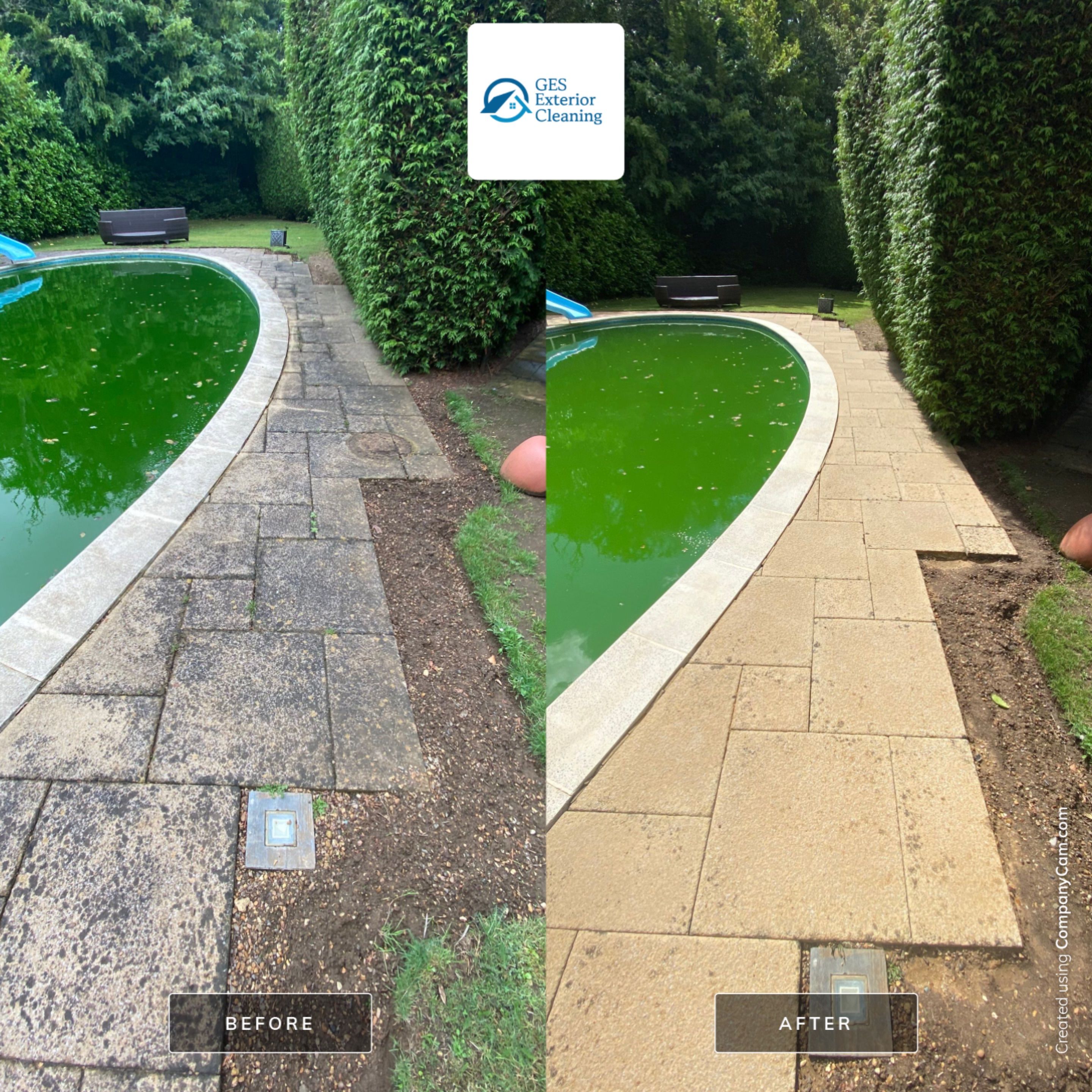 Exterior Clean - Roof - Pool  using Mosmatic FSC and Biocide by Ges Exterior Cleaning ltd