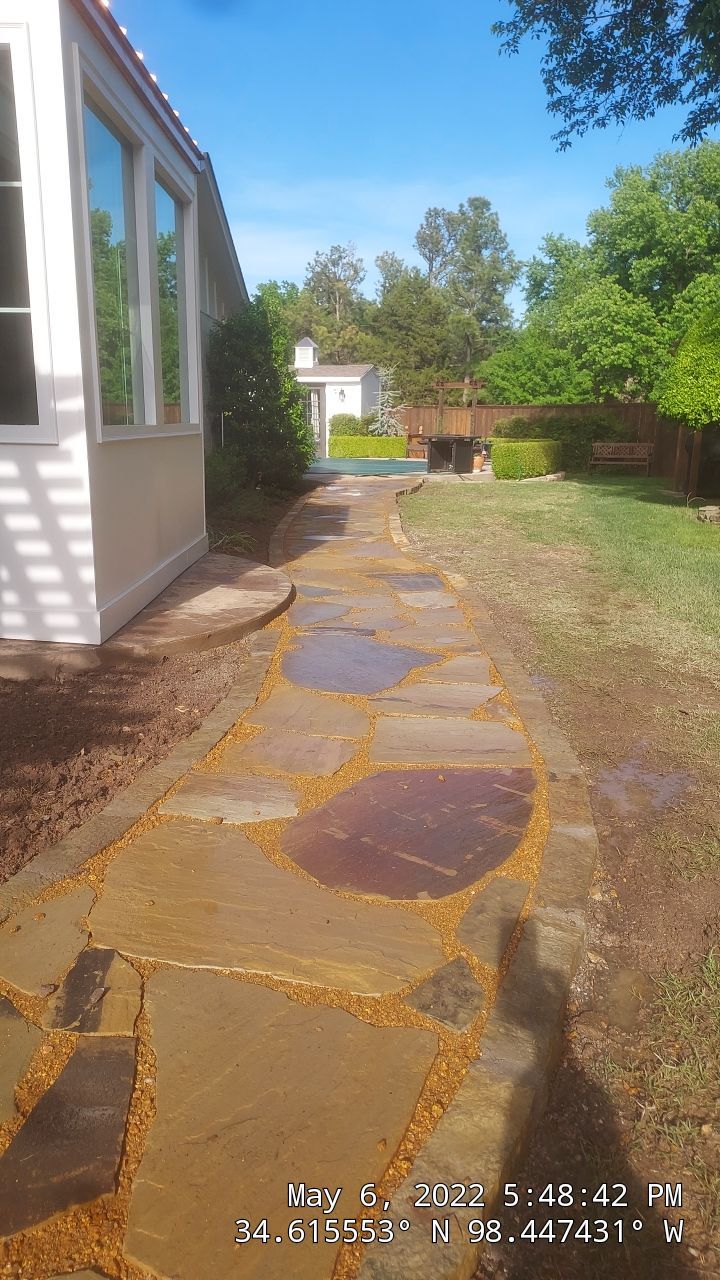 Flagstone walkway using Flagstone  by Clays Services Inc