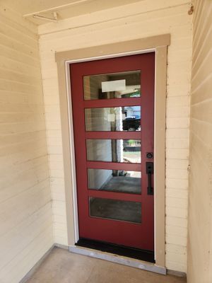Custom Exterior Door Installation with Modern Glass Panes in Wells Branch Austin