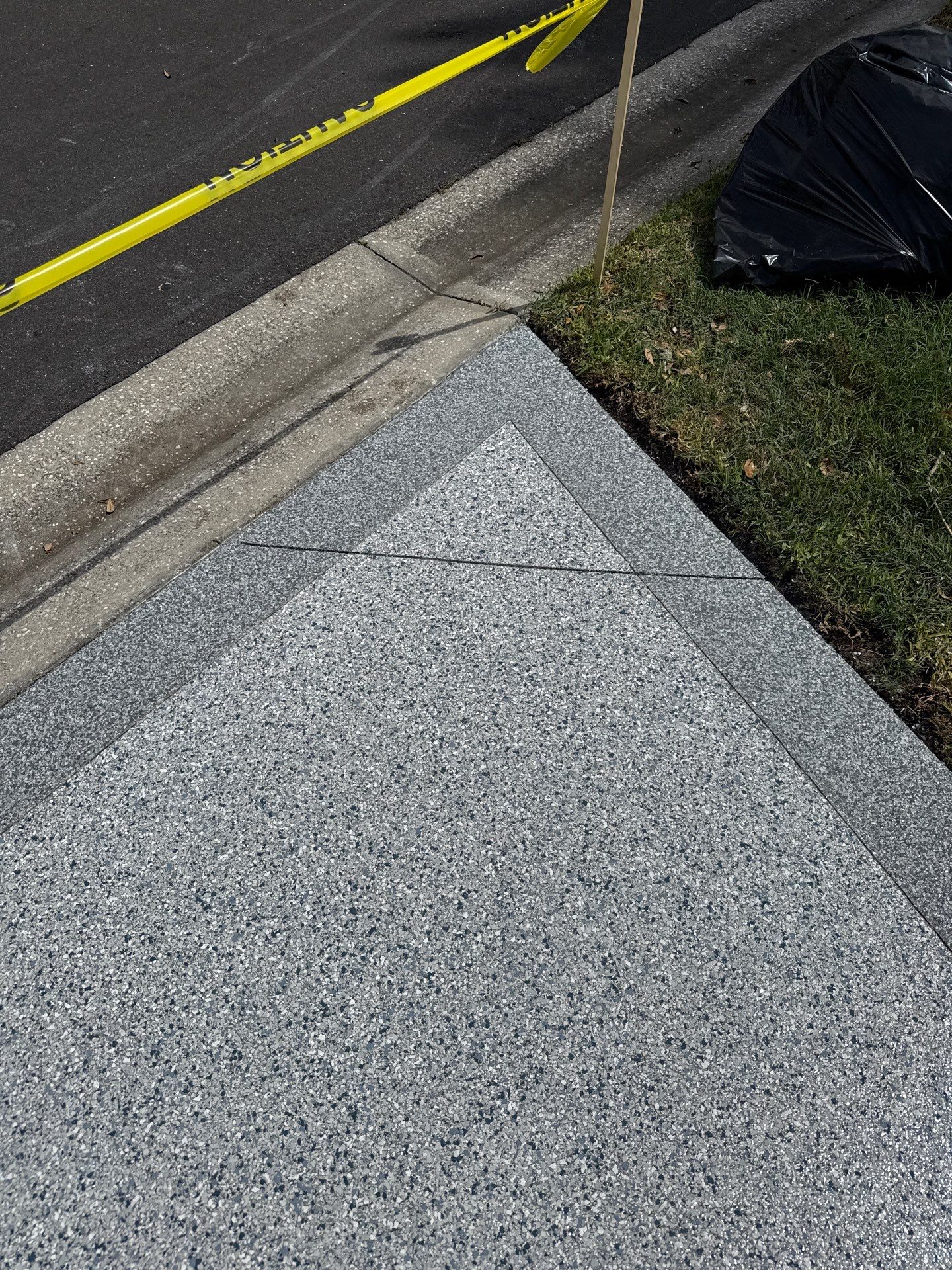 Driveway Tidal Wave with Cool Breeze Border and Sidewalk by Innovative Concrete Coatings 
