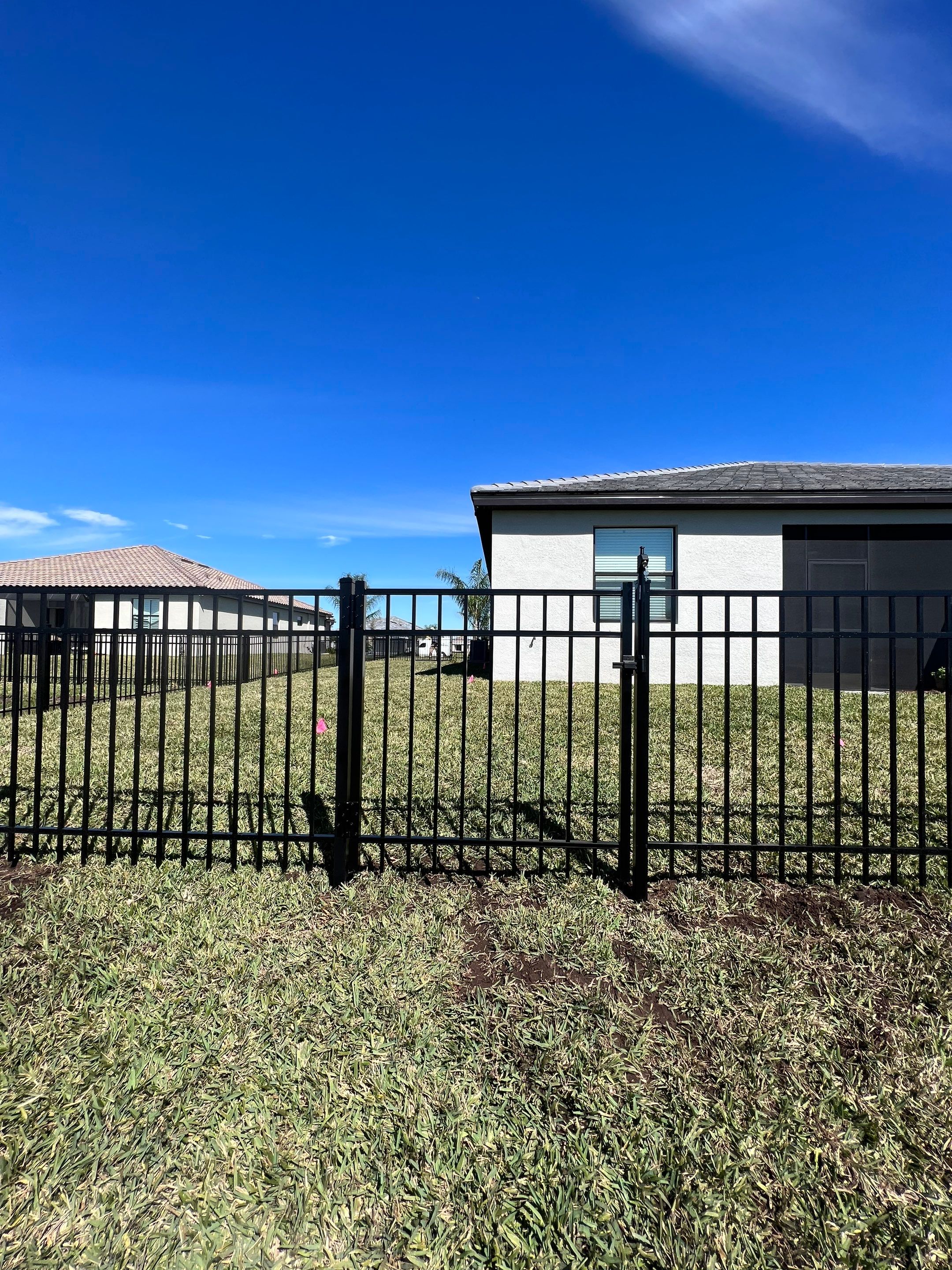 Aluminum Fence Installation using Black 3 Rail Aluminum Fence by Asap fence and gates, LLC