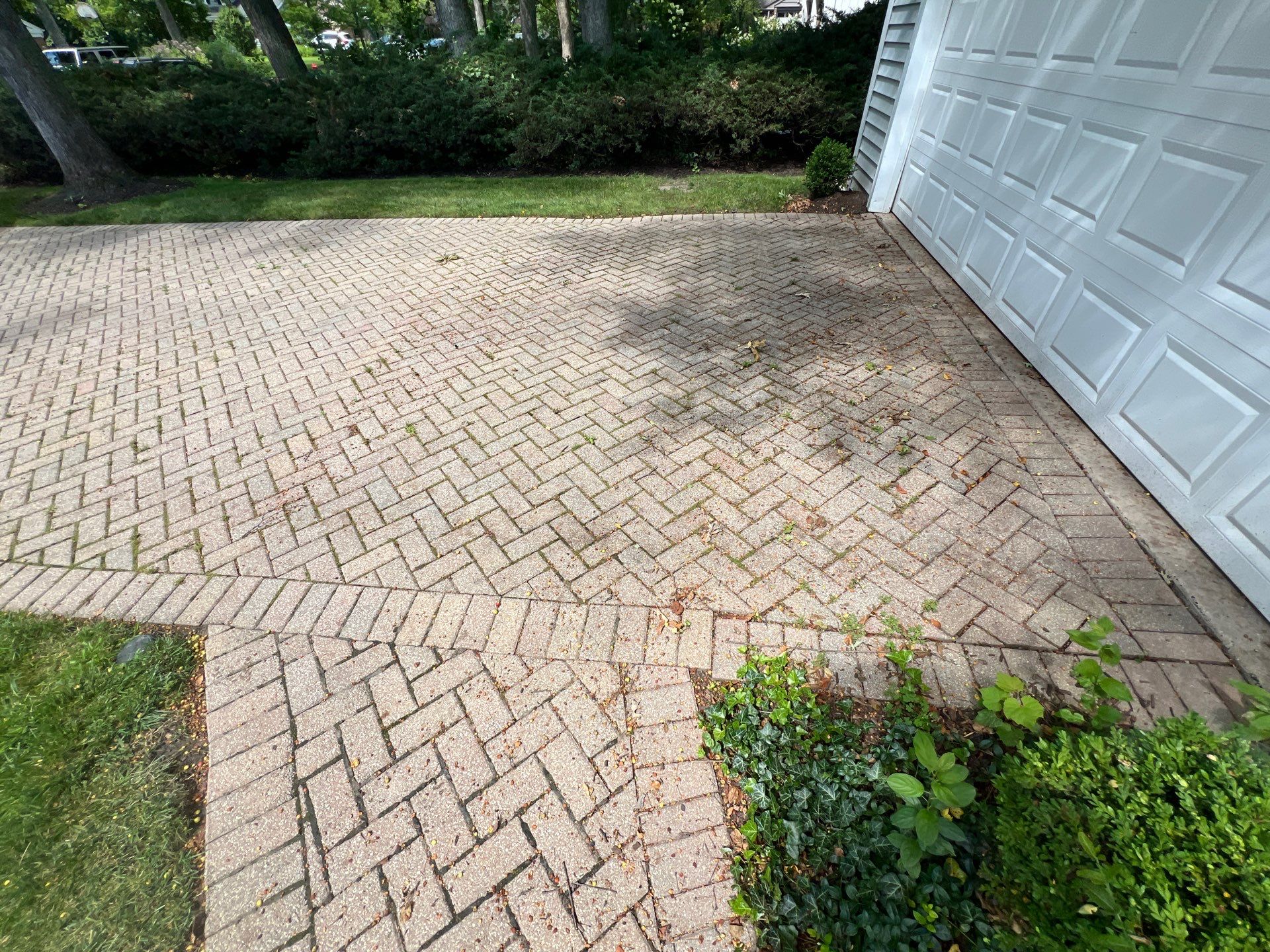 Brick paver clean, sand and seal.  using Polysweep polymeric sand by Northern Power Washing LLC.