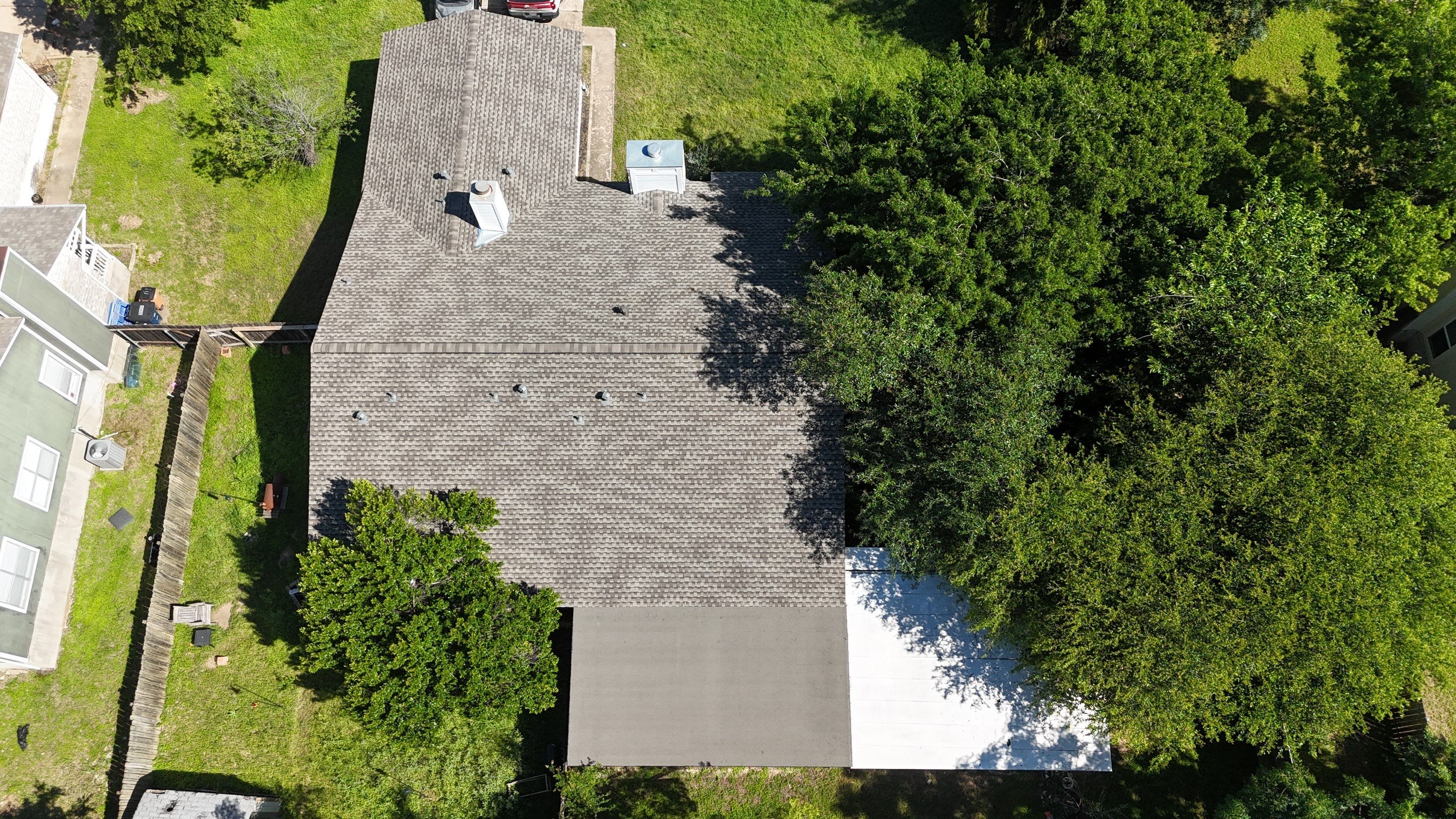 Residential Roof Replacement using GAF - Ultra HDZ - Weathered Wood by Action Exteriors Austin