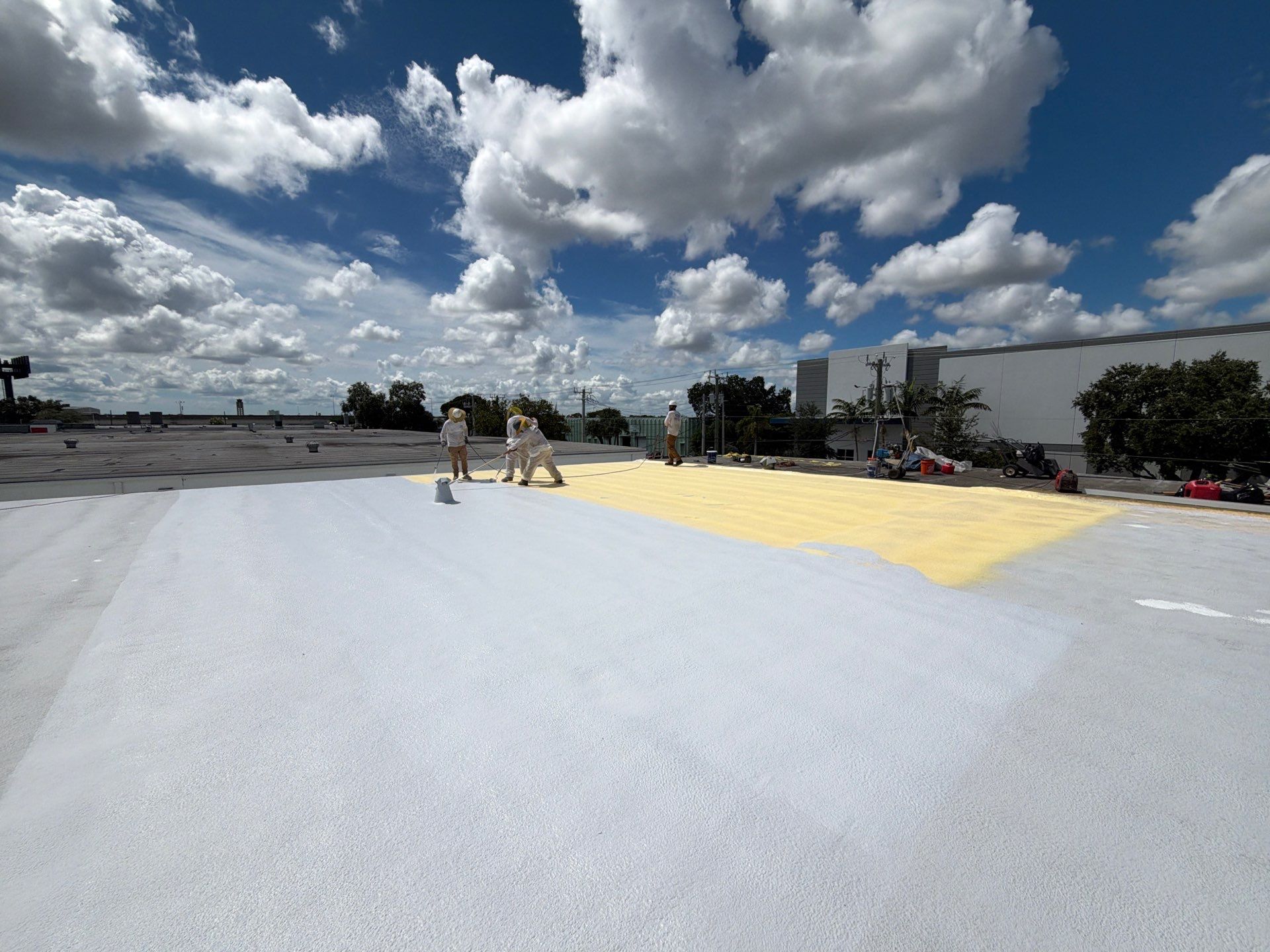Fort Lauderdale Commercial Roof Restoration with Spray Foam and Silicone Coating by Roof King LLC