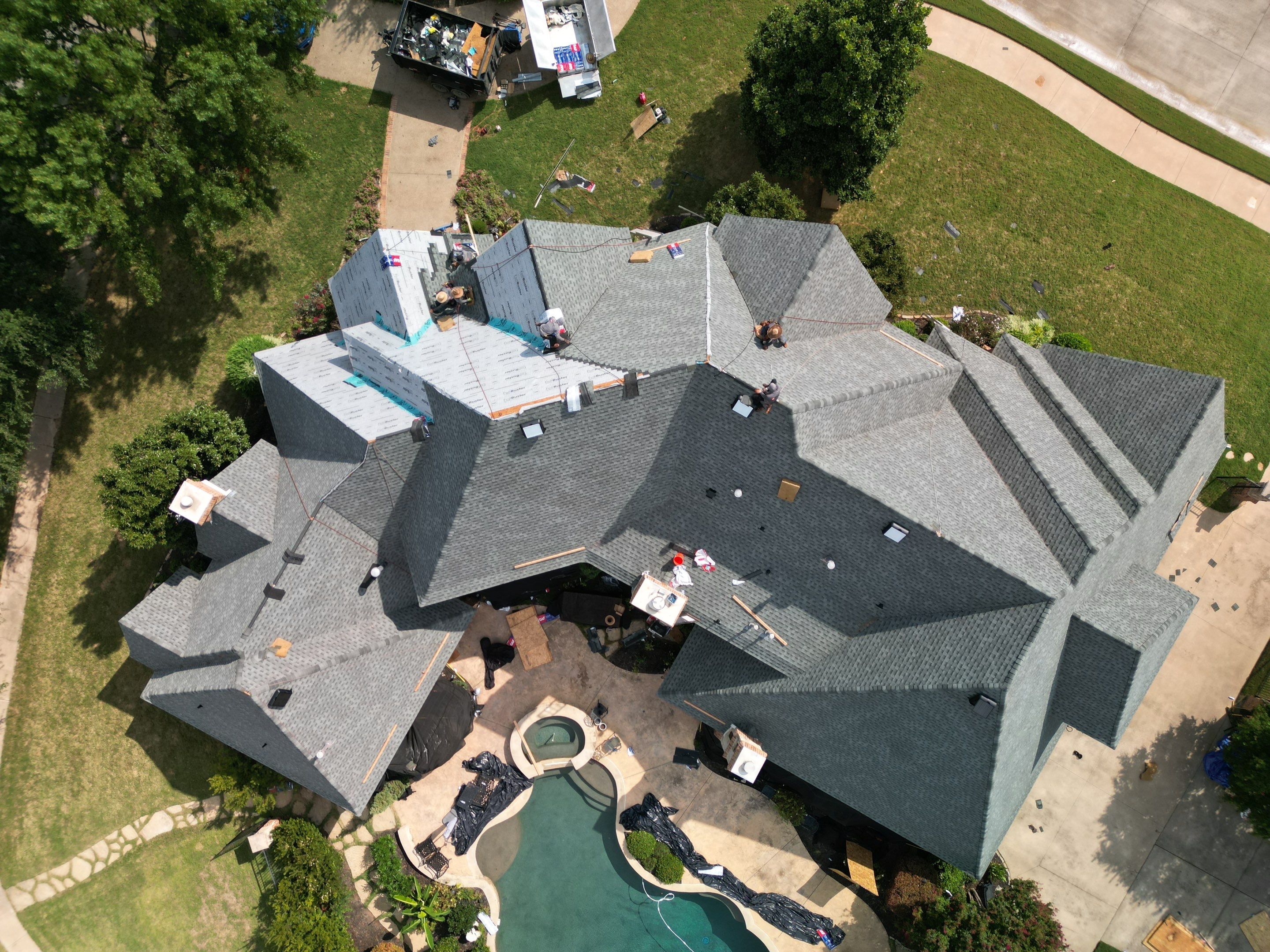 Southlake Texas Estate - Roof, Copper Awning and Gutter Project by First United Roofing & Construction