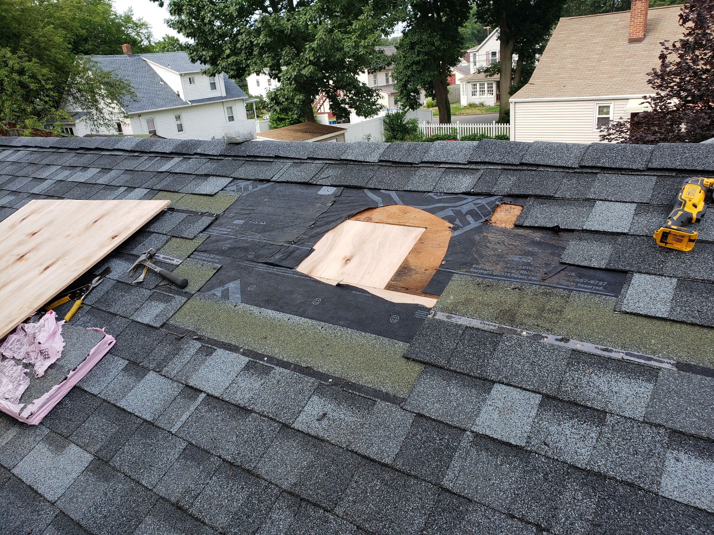 Residential Roofing Installation using Owens Corning Duration Slatestone Gray by A Plus Exterior