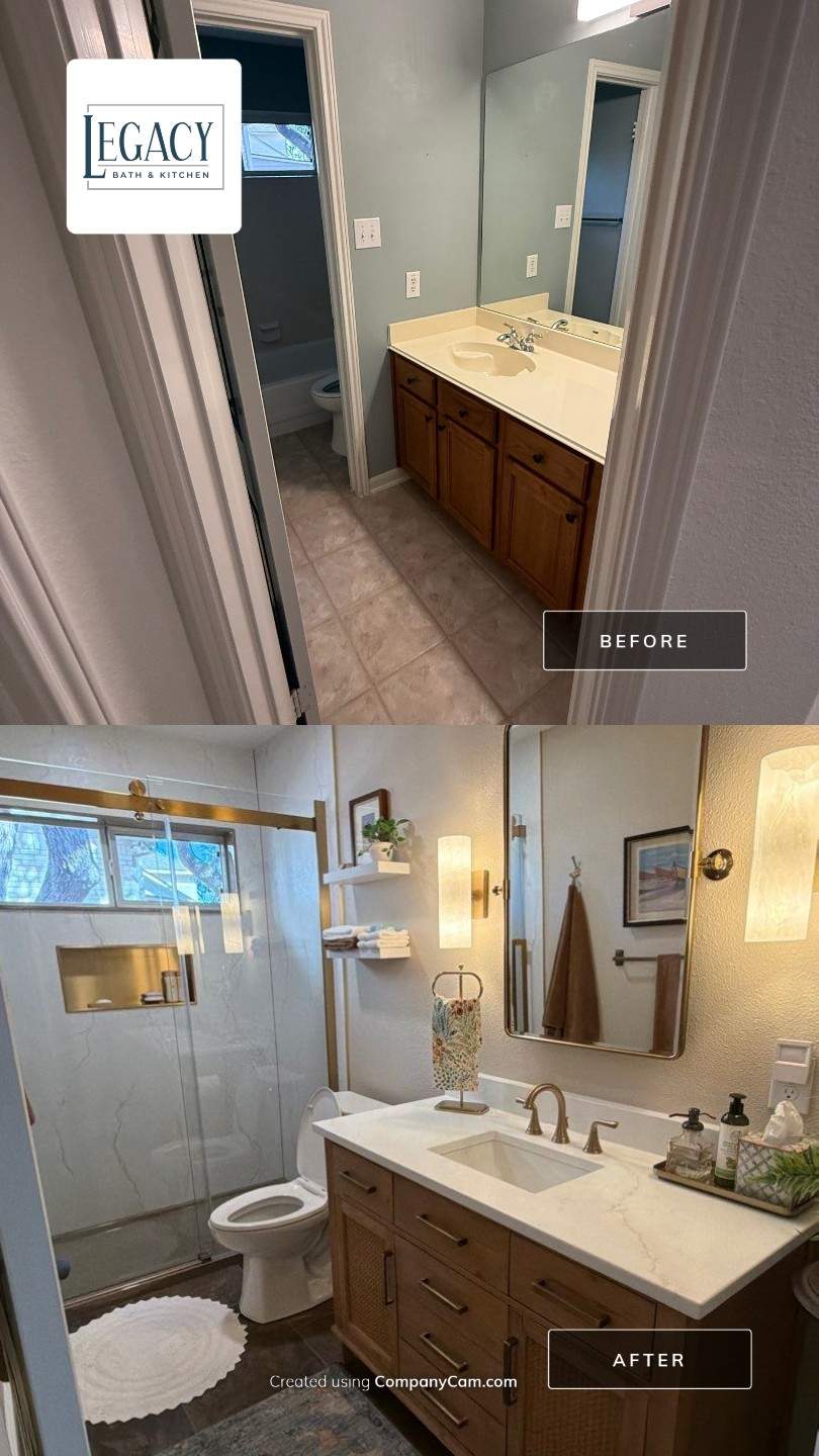 Roger’s Ranch Tub-to-Shower Conversion & Bathroom Remodel in San Antonio by Legacy Bath and Kitchen