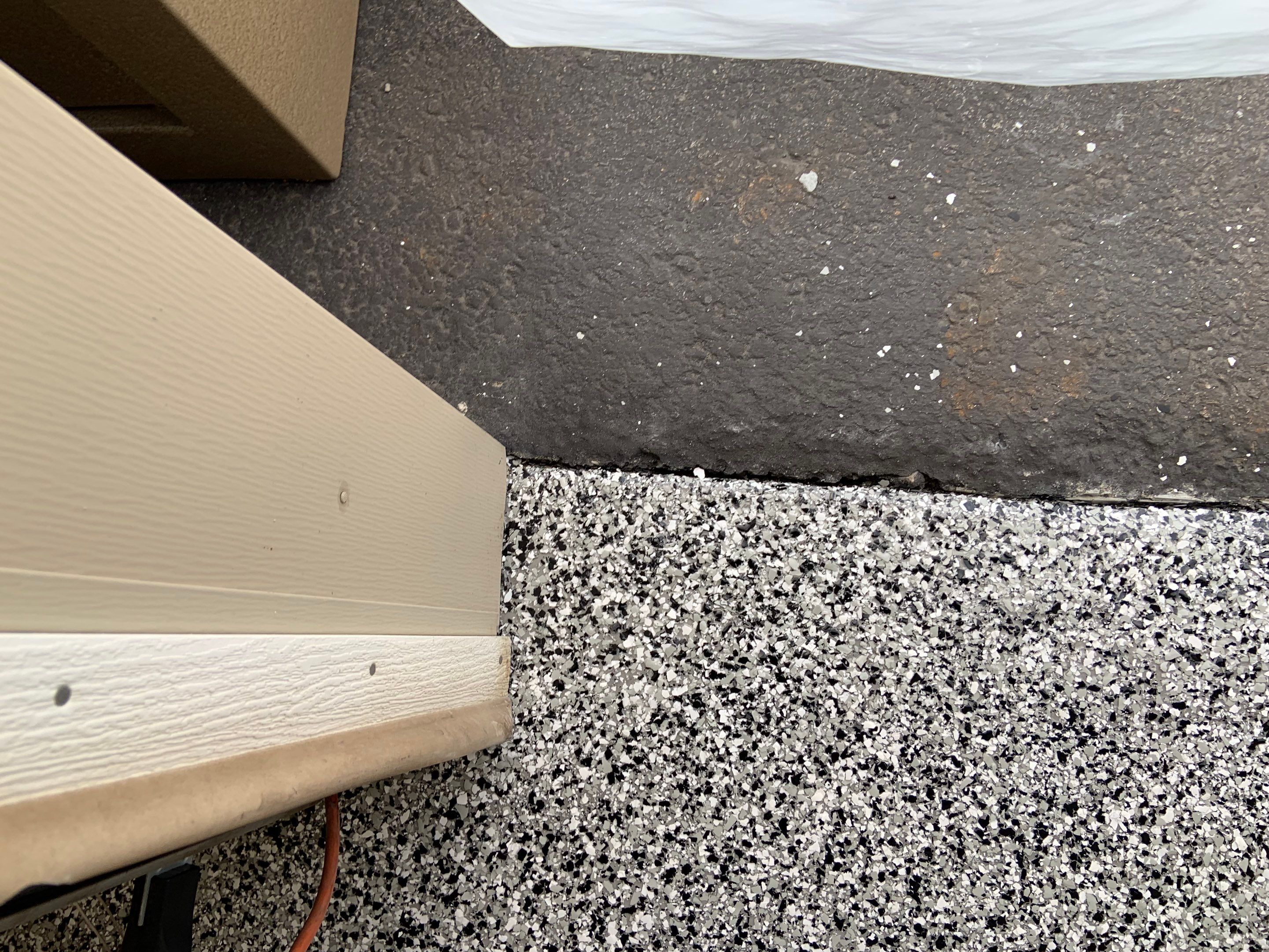 Garage Transformation using Domino for Garage and Pecan for Pool Deck by Croc Coatings, LLC
