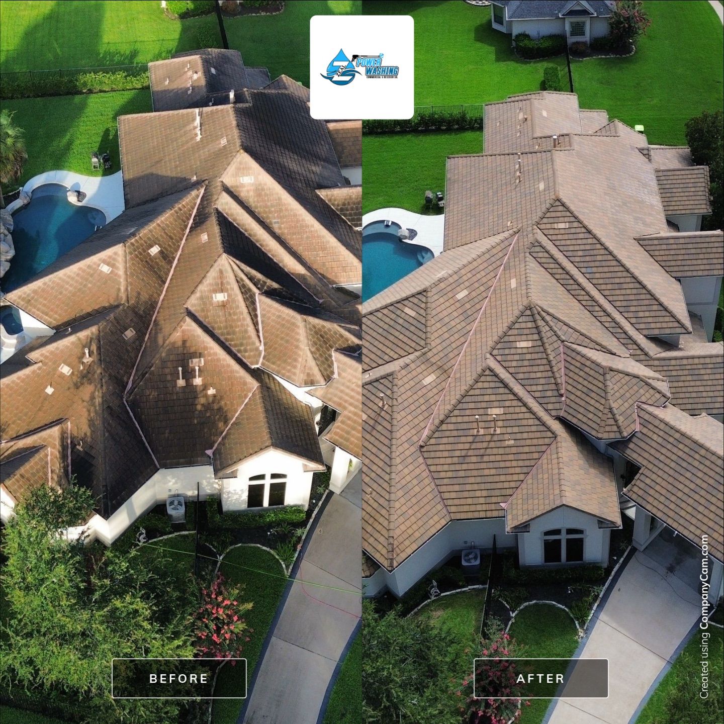 Full Exterior Cleaning and Roof Restoration for Missouri City Estate by Zeal Power Washing