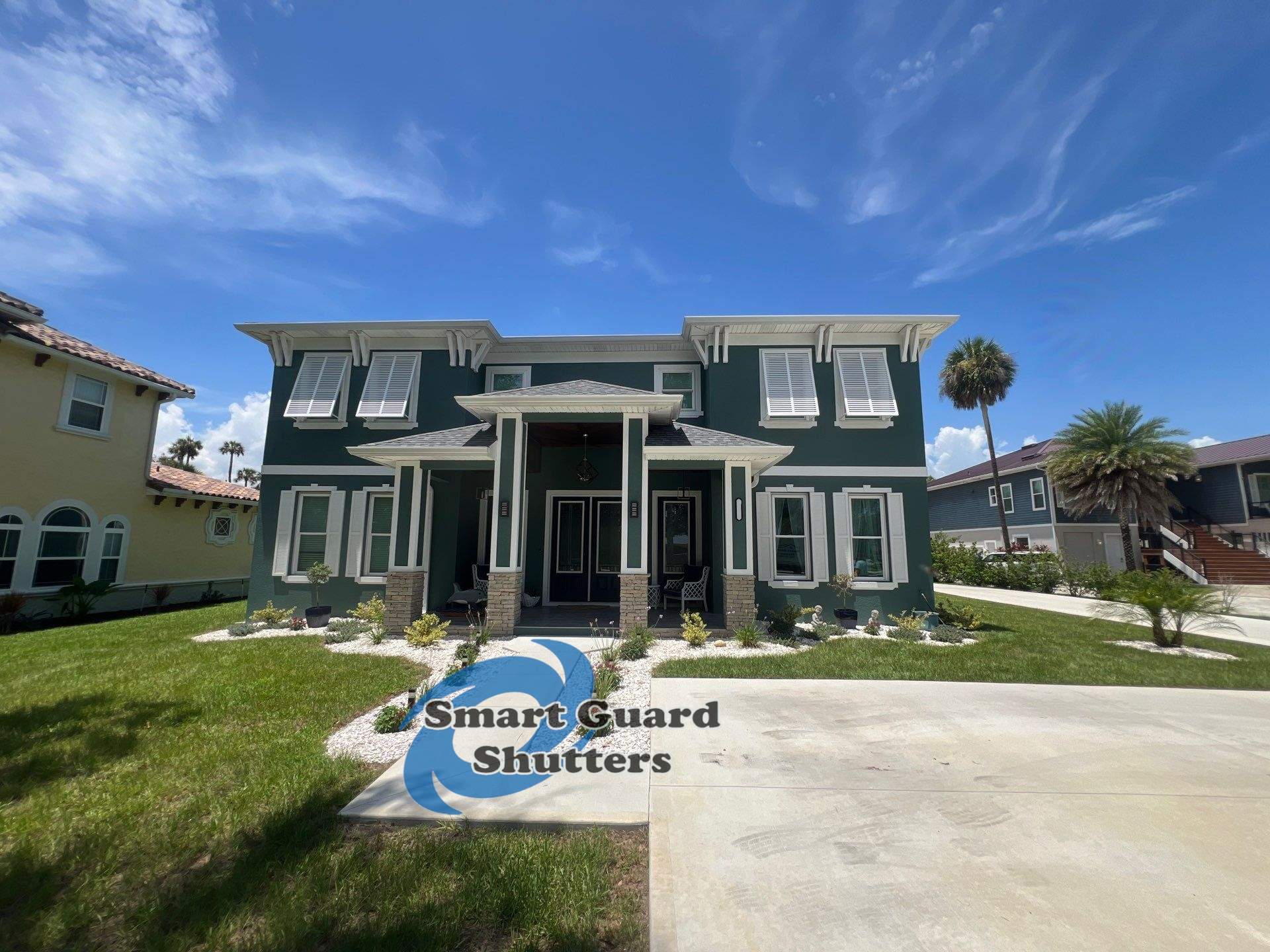 Decorative Bahamas in Signal White by Smart Guard Shutters
