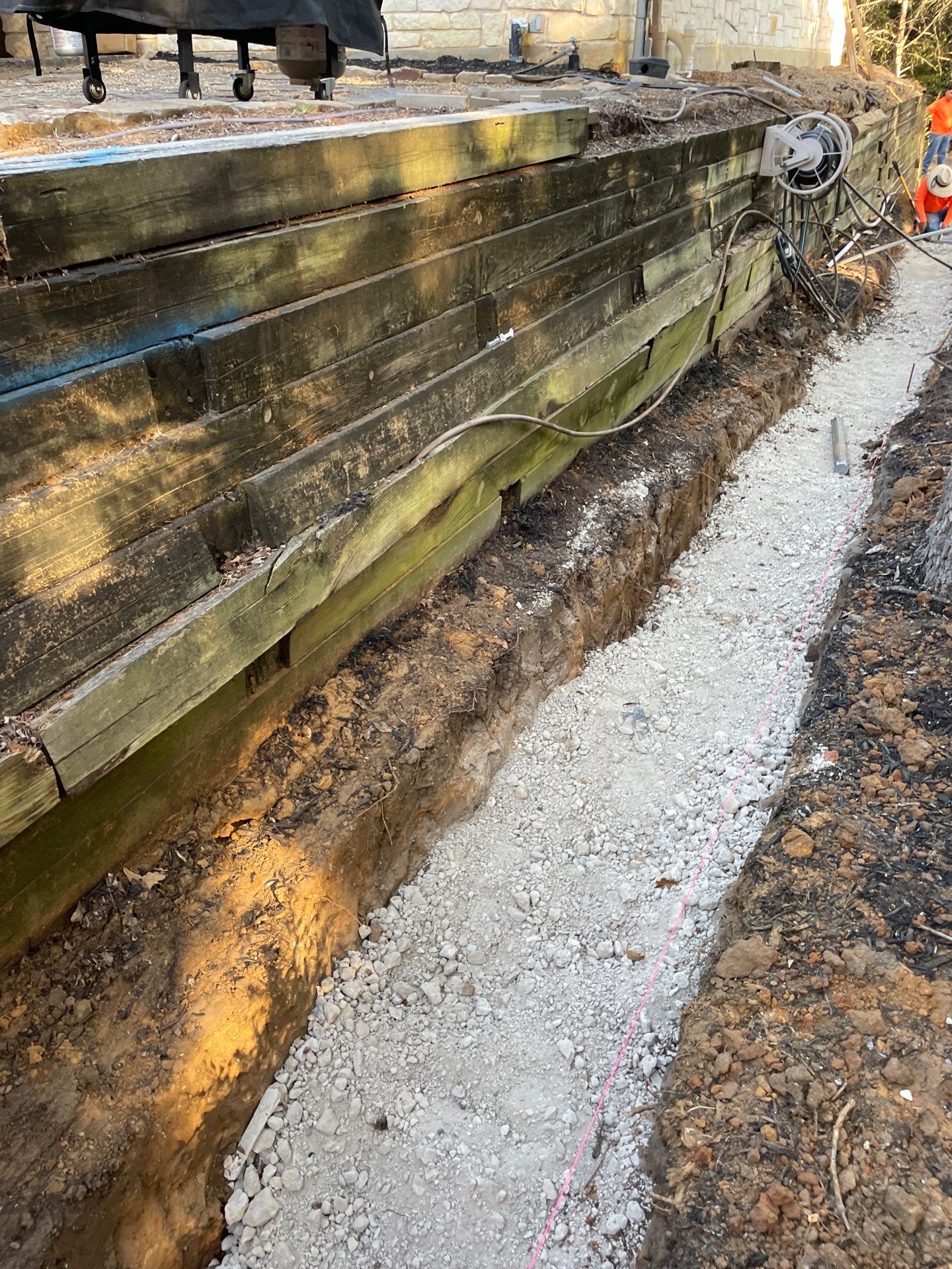 In Progress Retaining Wall Project by Peterson’s