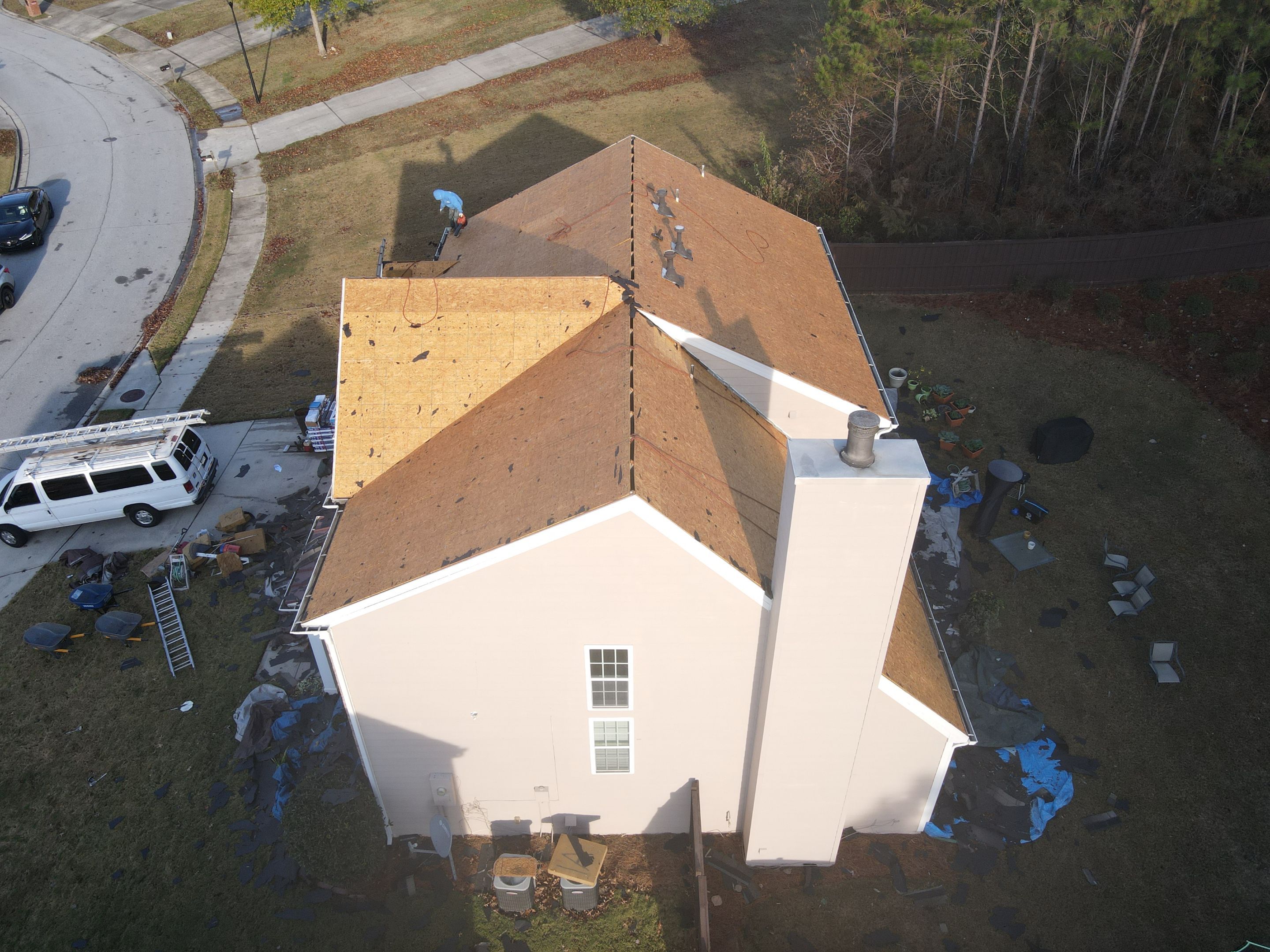 Residential Roofing Installation using Timberline HDZ Hickory  by Inspector Roofing and Restoration