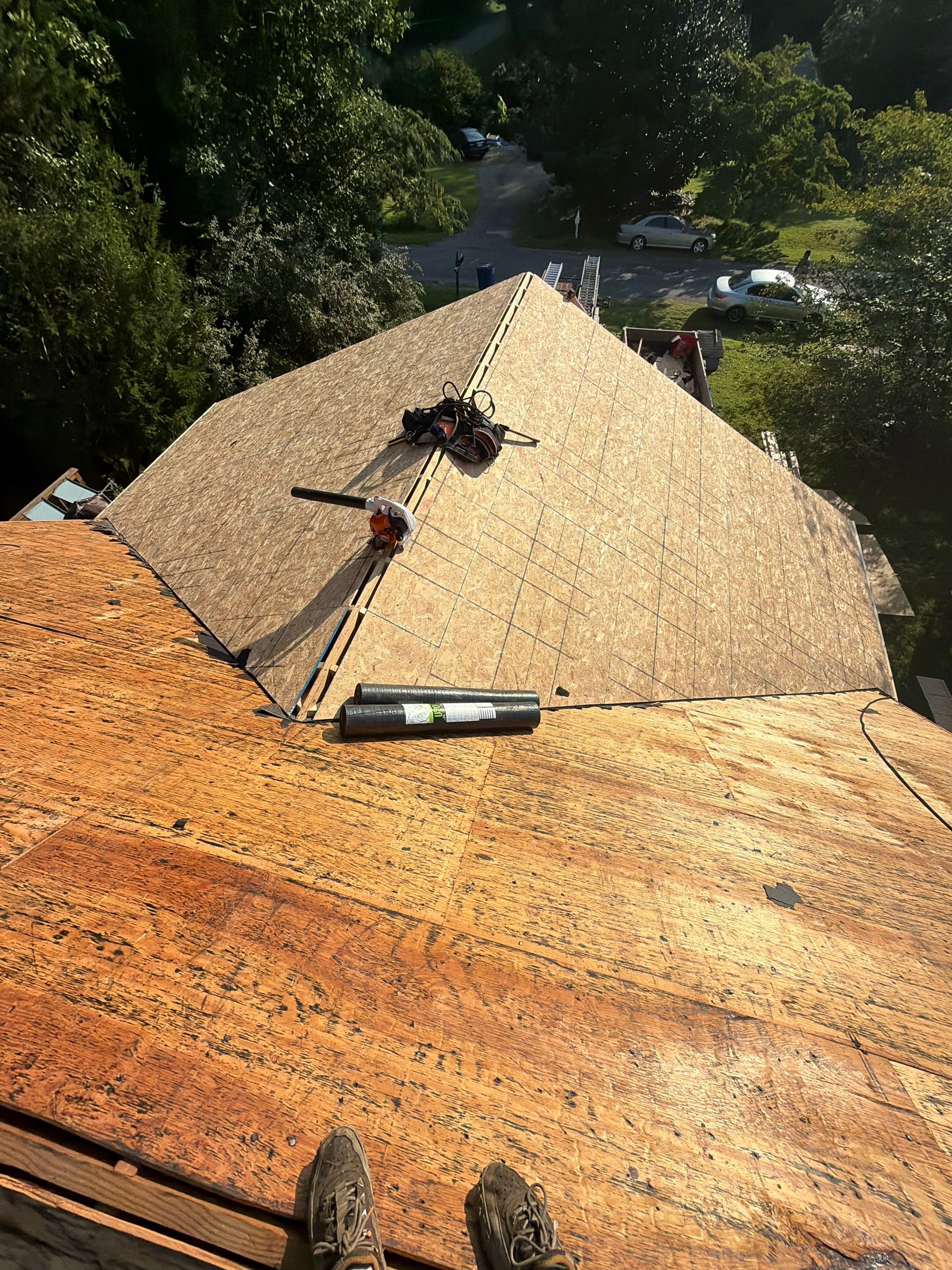 Asphalt Shingle Roof Replacement and Custom Porch Renovation in Hayes by Cade Construction