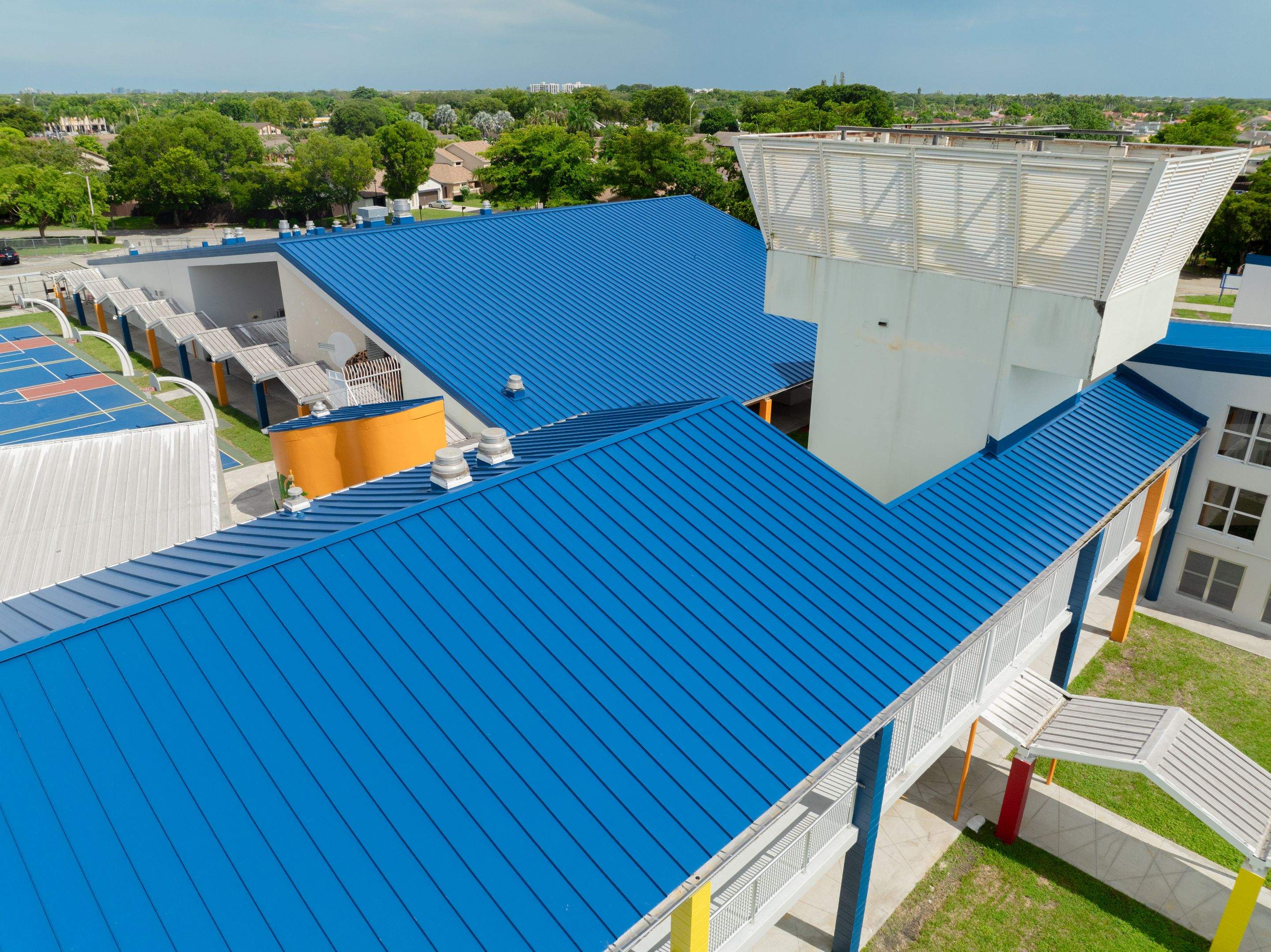 24ga 1.5" Mechanical Seam Slate Blue by Total Roofing System The Metal Roof Experts