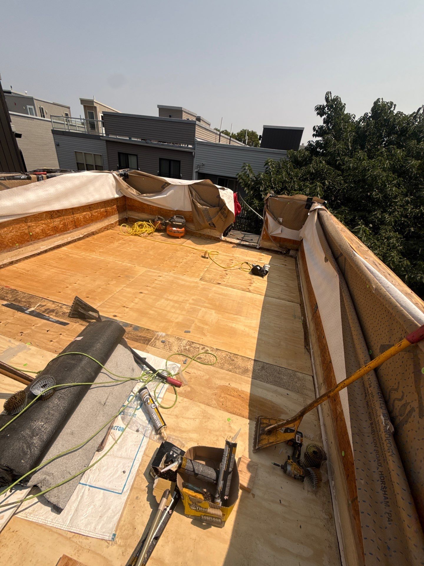 Fiberglass roof deck replacement Project by Philadelphia Quality Roofing by Philadelphia Quality Roofing