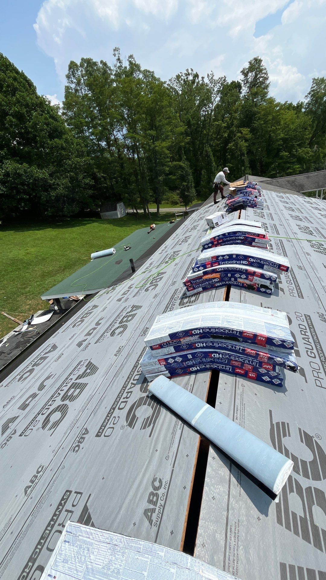 Residential Roofing Installation using GAF Timberline HDZ Hunter Green by Rainstoppers Roofing