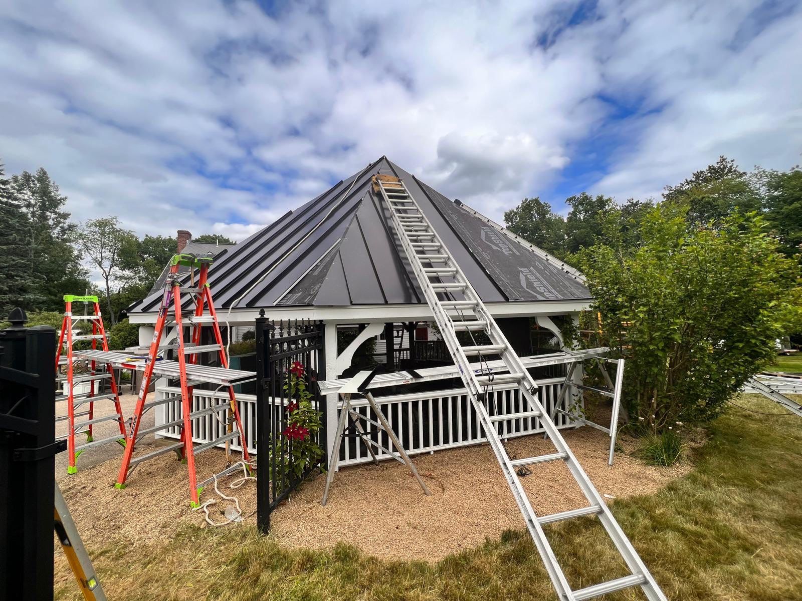 Standing Seam Black Metal Roof- Gazebo by Loyalty Exterior Solutions 