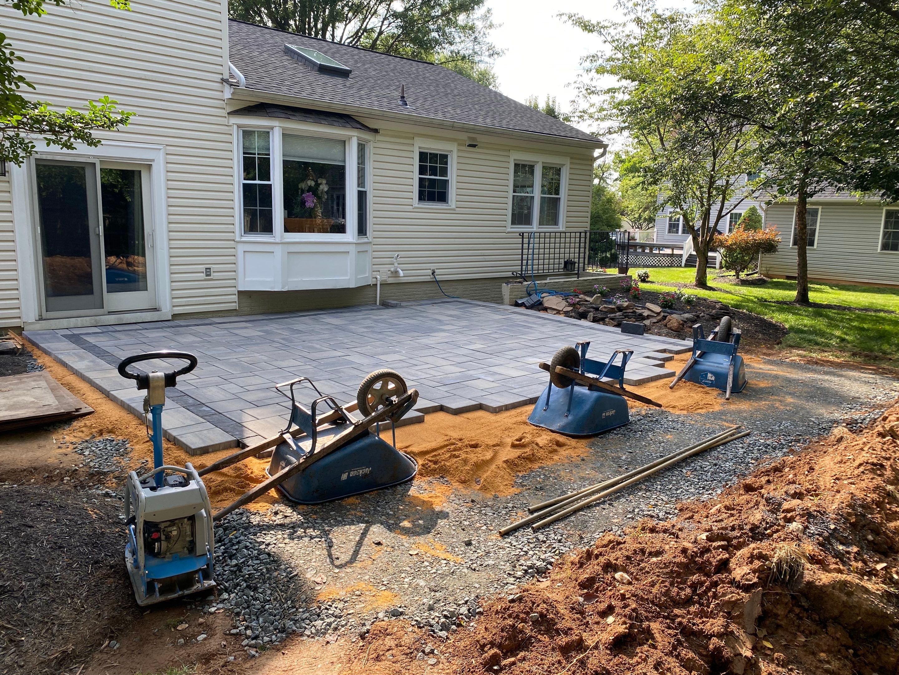 Backyard Transformation using Techo-Bloc Pavers by The Smet Companies, LLC