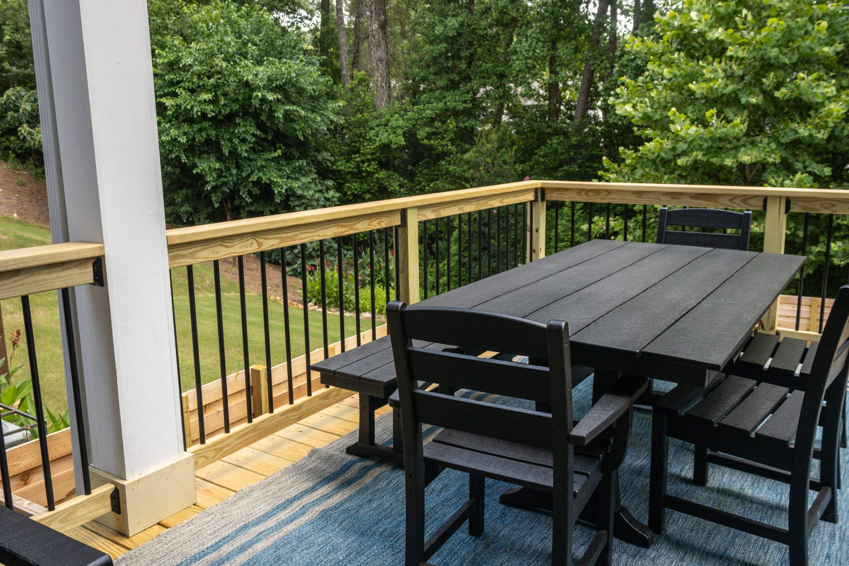 Decatur, GA Multi-Deck Rebuild using Pressure Treated Pine with Trex LED Riser Lights by Nelson Exteriors 