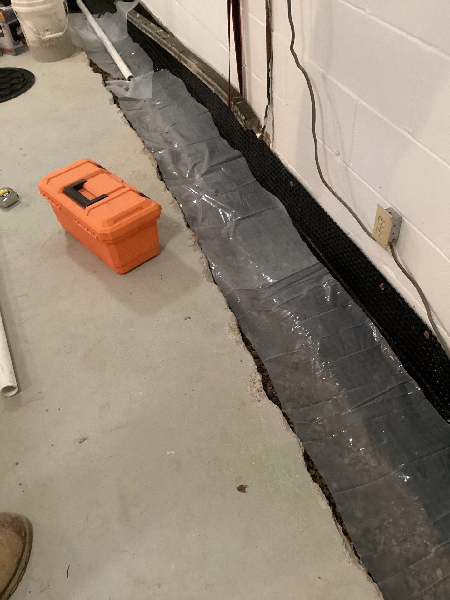 Drain tile in Woodbury by Waterproofing Northeast