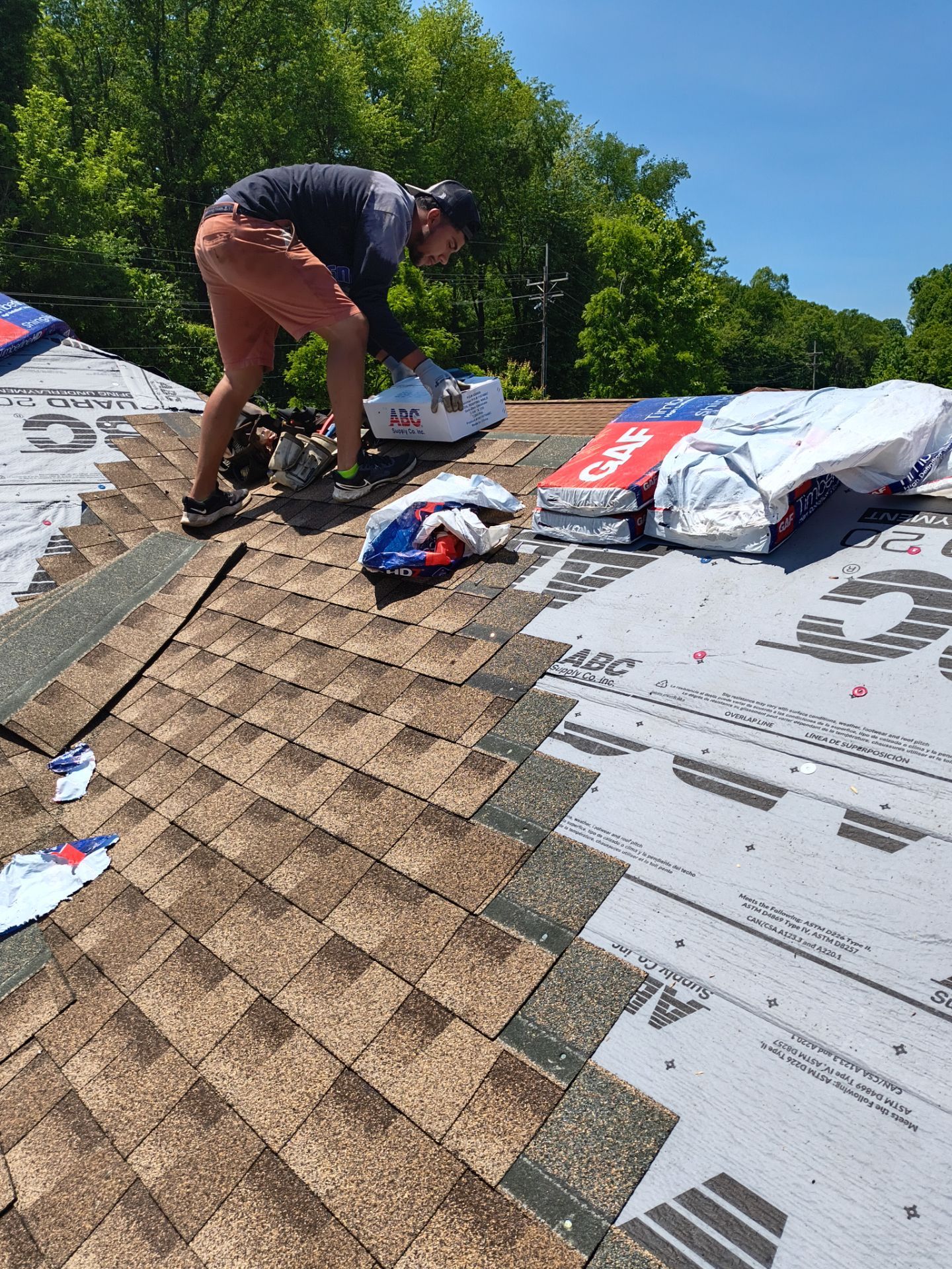 Residential Roofing Installation using GAF Timberline HDZ Shakewood by Rainstoppers Roofing