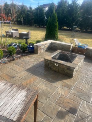 Patio using Wood Sealant, Top Coat, and PolySand