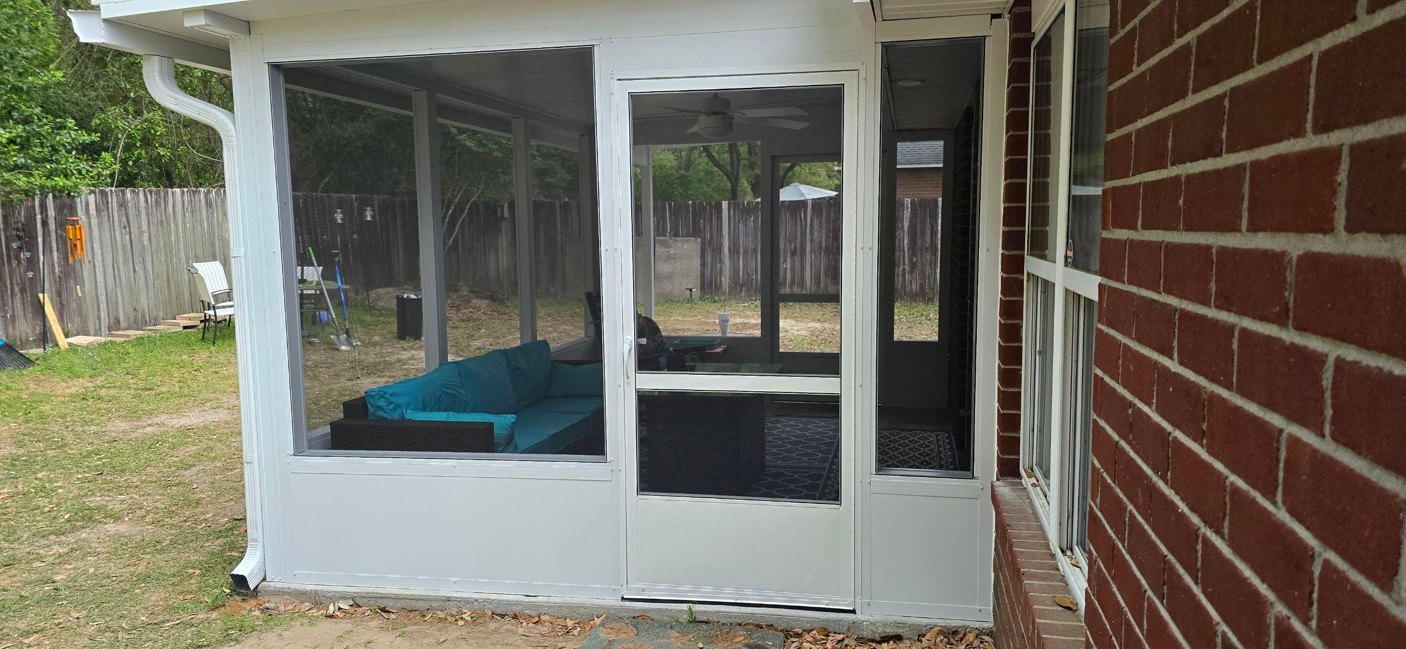 Screen Room w/Adjacent Patio Cover by Titan Sunrooms