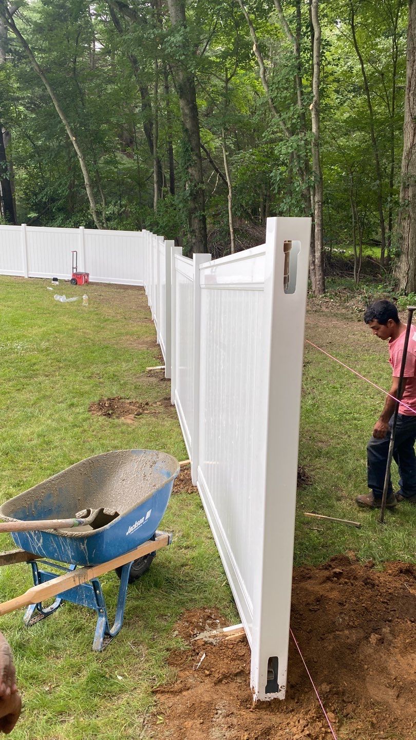 Fence Installation using Vinyl Fence 6ft Privacy by A Plus Exterior