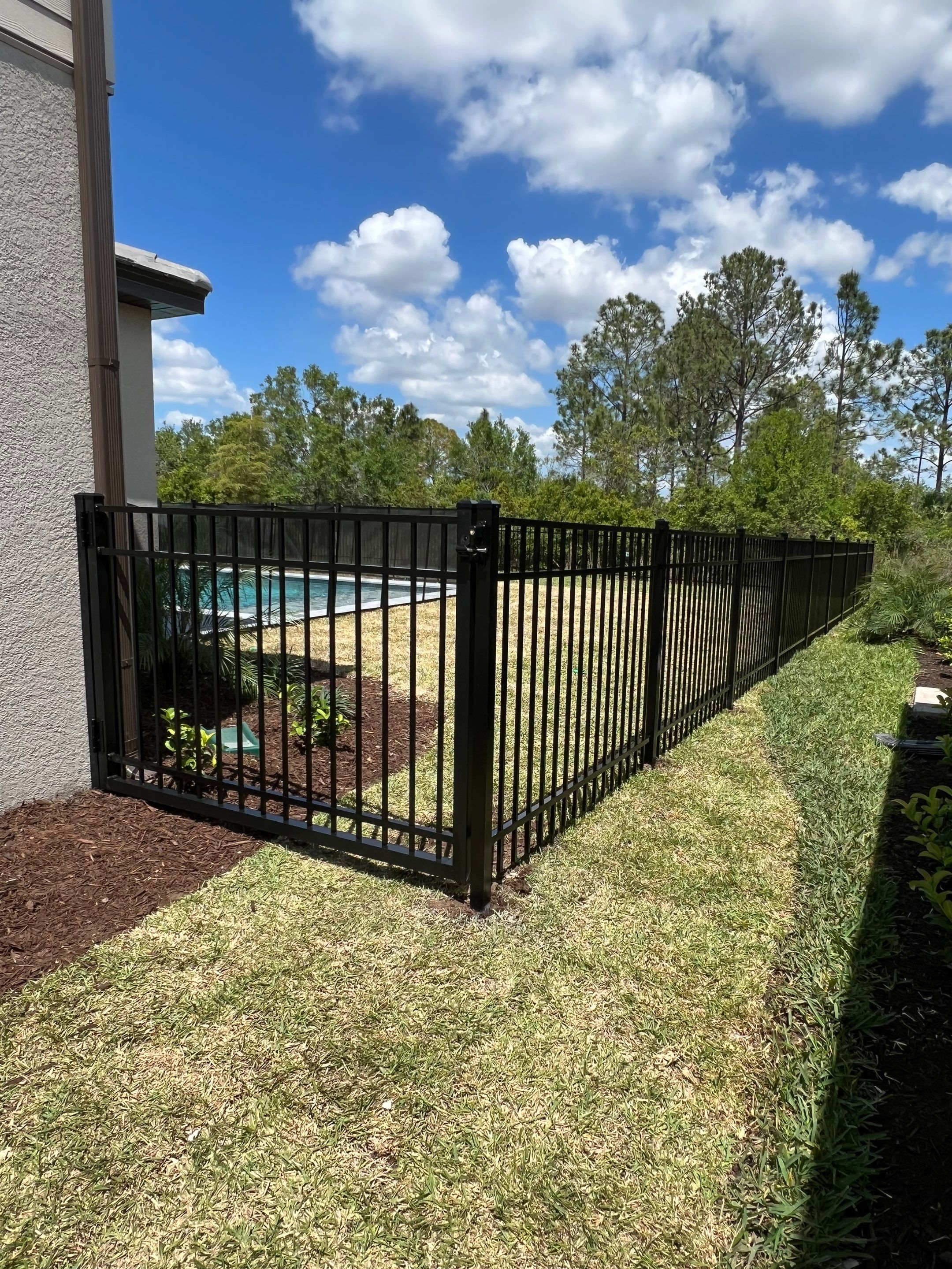 Aluminum Fence Installation using Black 3 Rail Aluminum Fence by Asap fence and gates, LLC