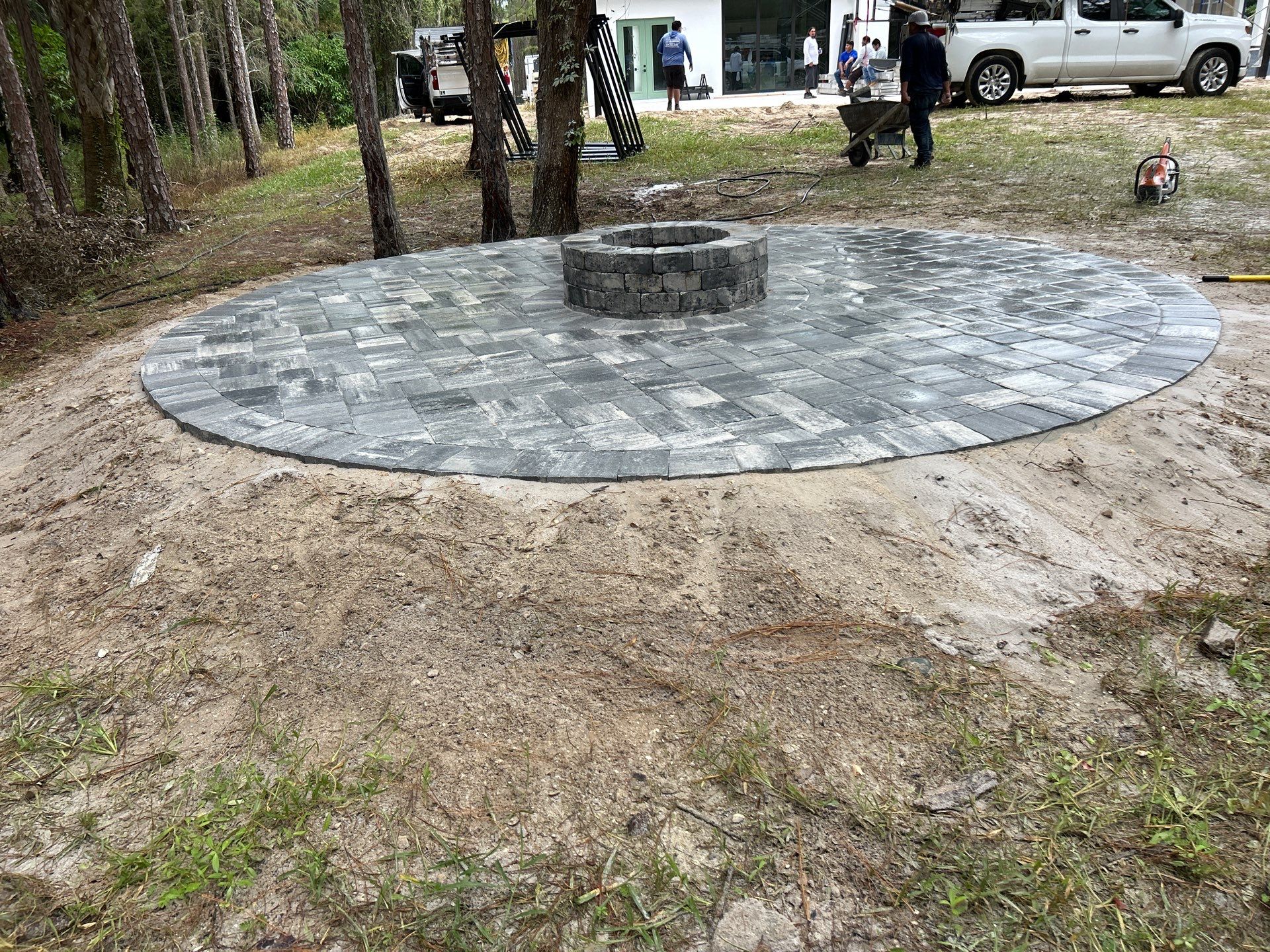 Fire Pit and Seating Area - Oaks Blvd Naples by Old Town Pavers Llc