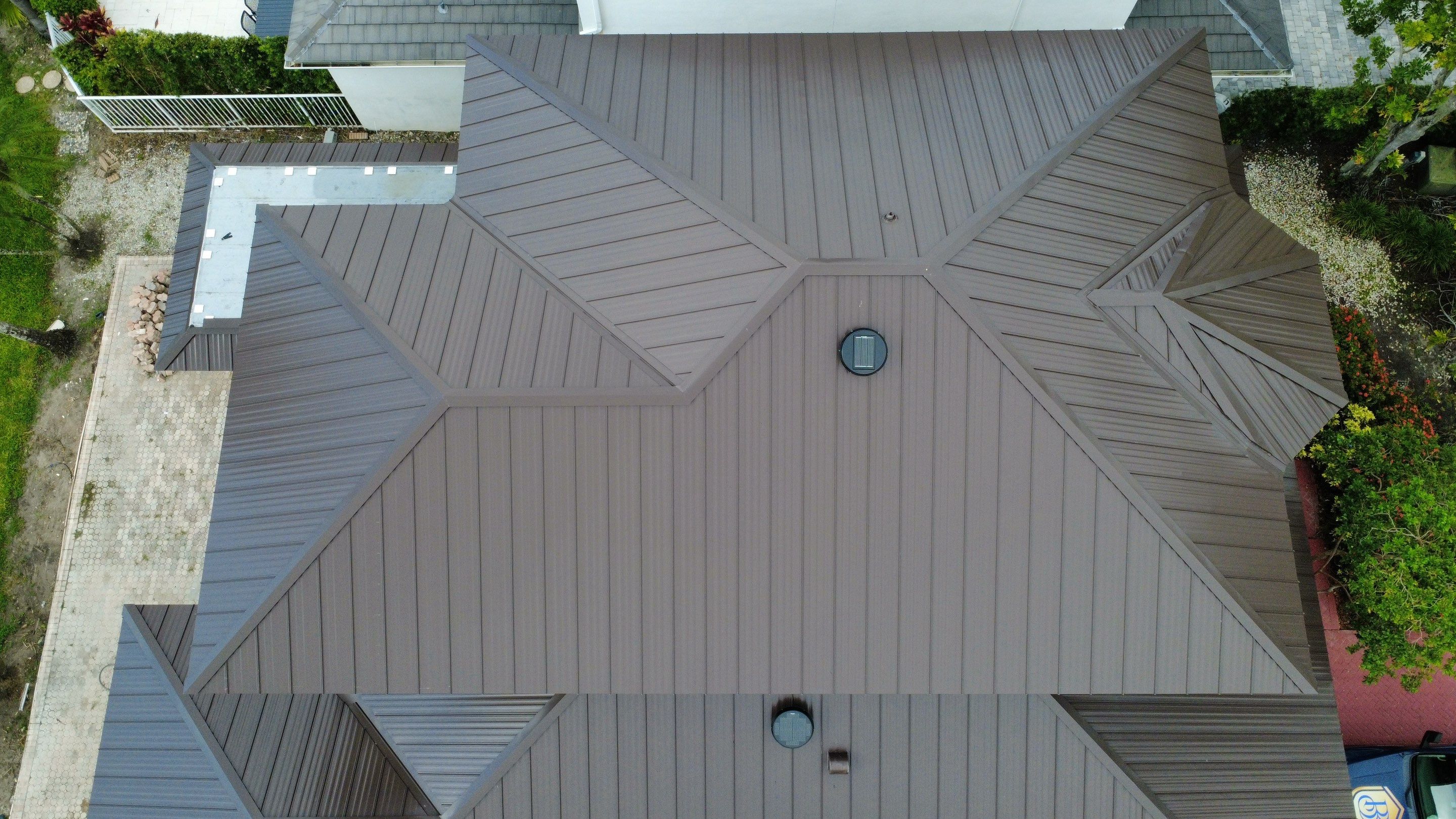 Residential Roofing Installation using 1" Nail strip metal roof by BLUES BROTHERS ROOFING