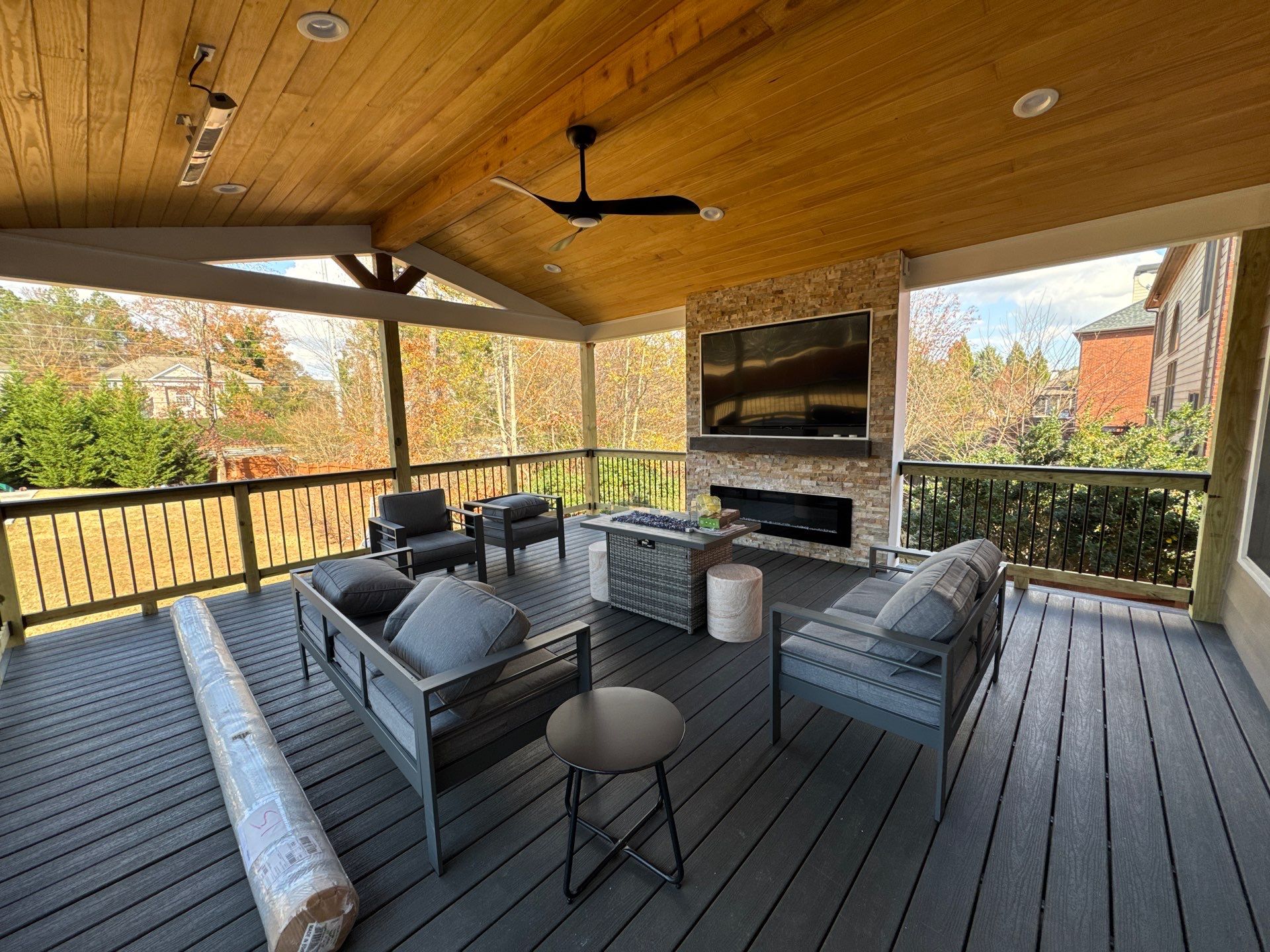 Custom Composite Deck and Covered Gabled Porch in Marietta by Swift Home Renovations