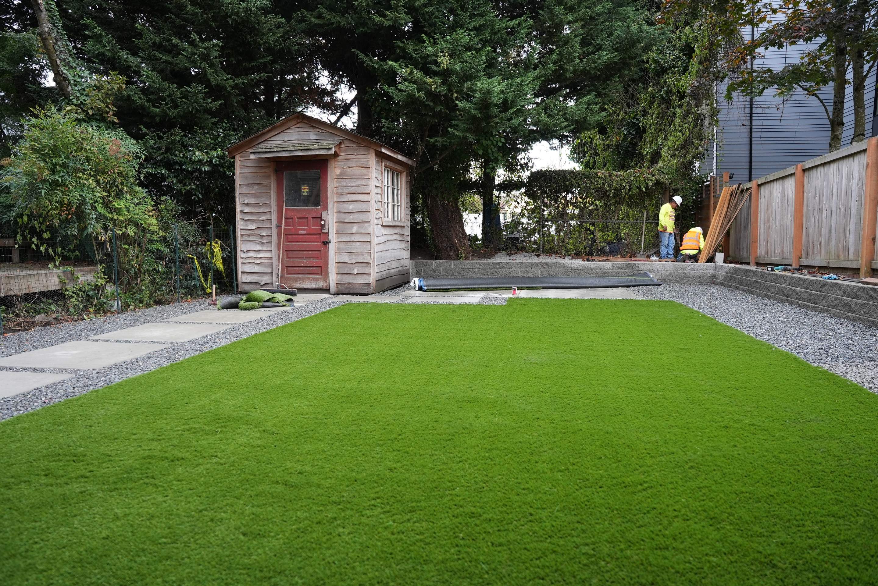Turf Installation, Retaining Wall & Concrete Walkway | Seattle  by Jireh Asphalt & Concrete Inc 