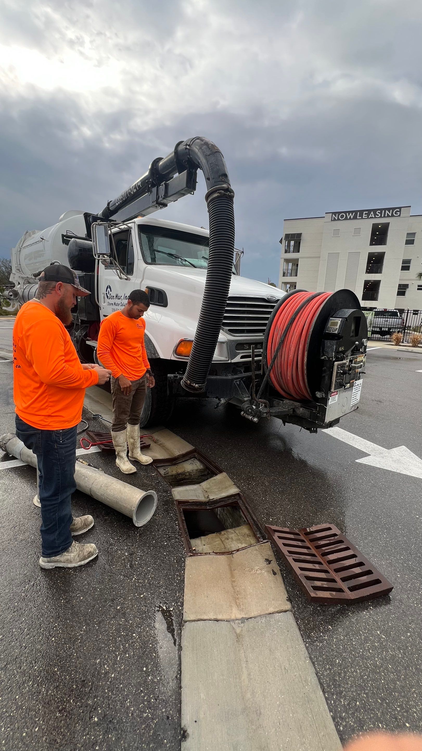 New Construction Apartment Complex Catch Basin Cleaning by APS Power & Water