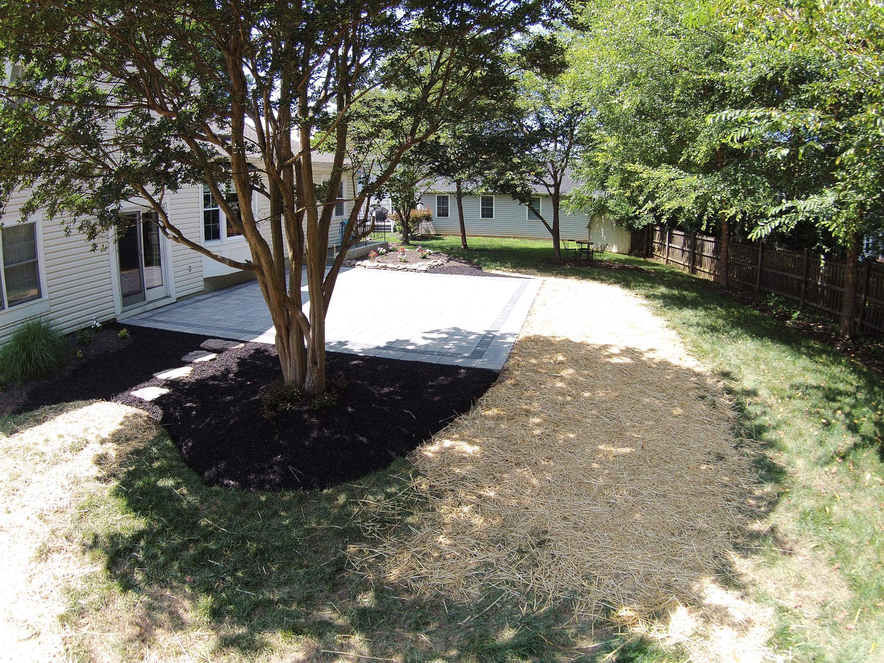 Backyard Transformation using Techo-Bloc Pavers by The Smet Companies, LLC
