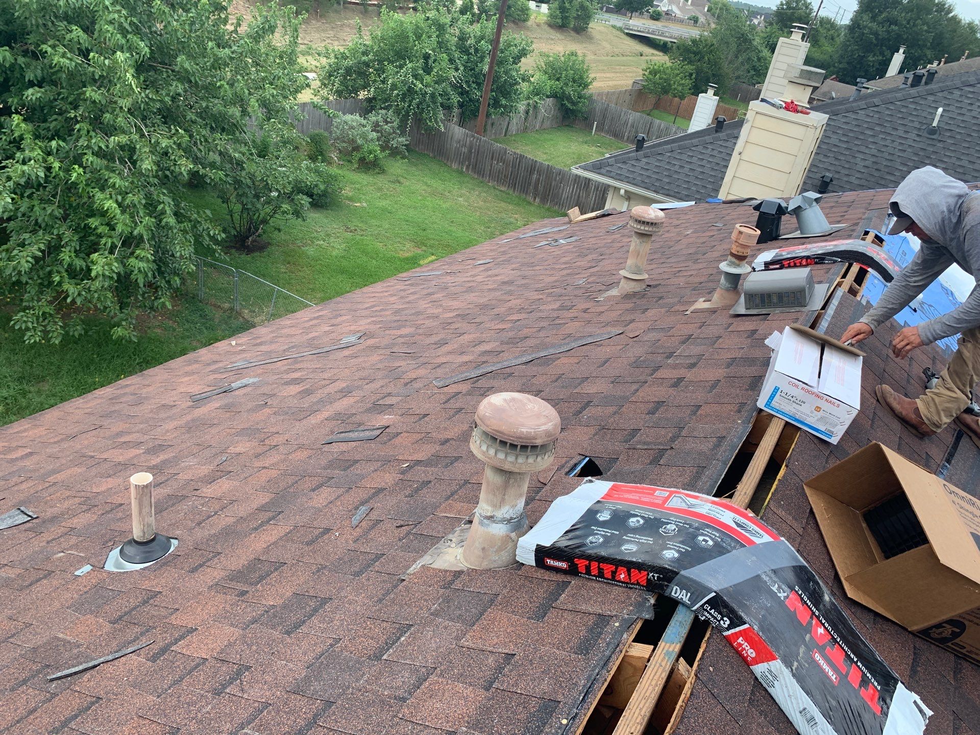 Autumn Brown Shingle Roof Replacement — Houston, TX by PL Roofing & SB Roofing, LLC.