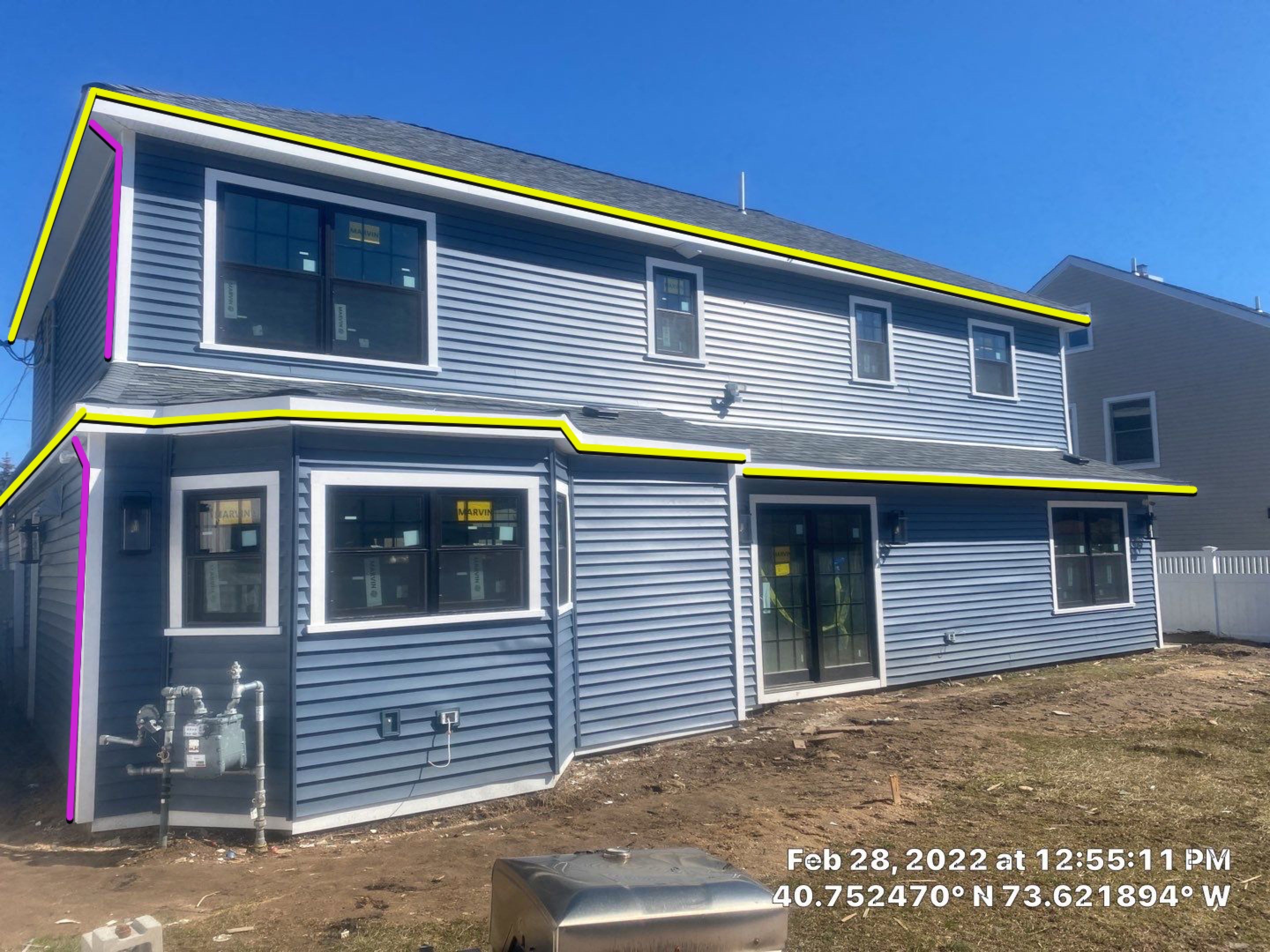 Full House Installation 5" white seamless gutters 2x3 leaders by Above All Gutters 