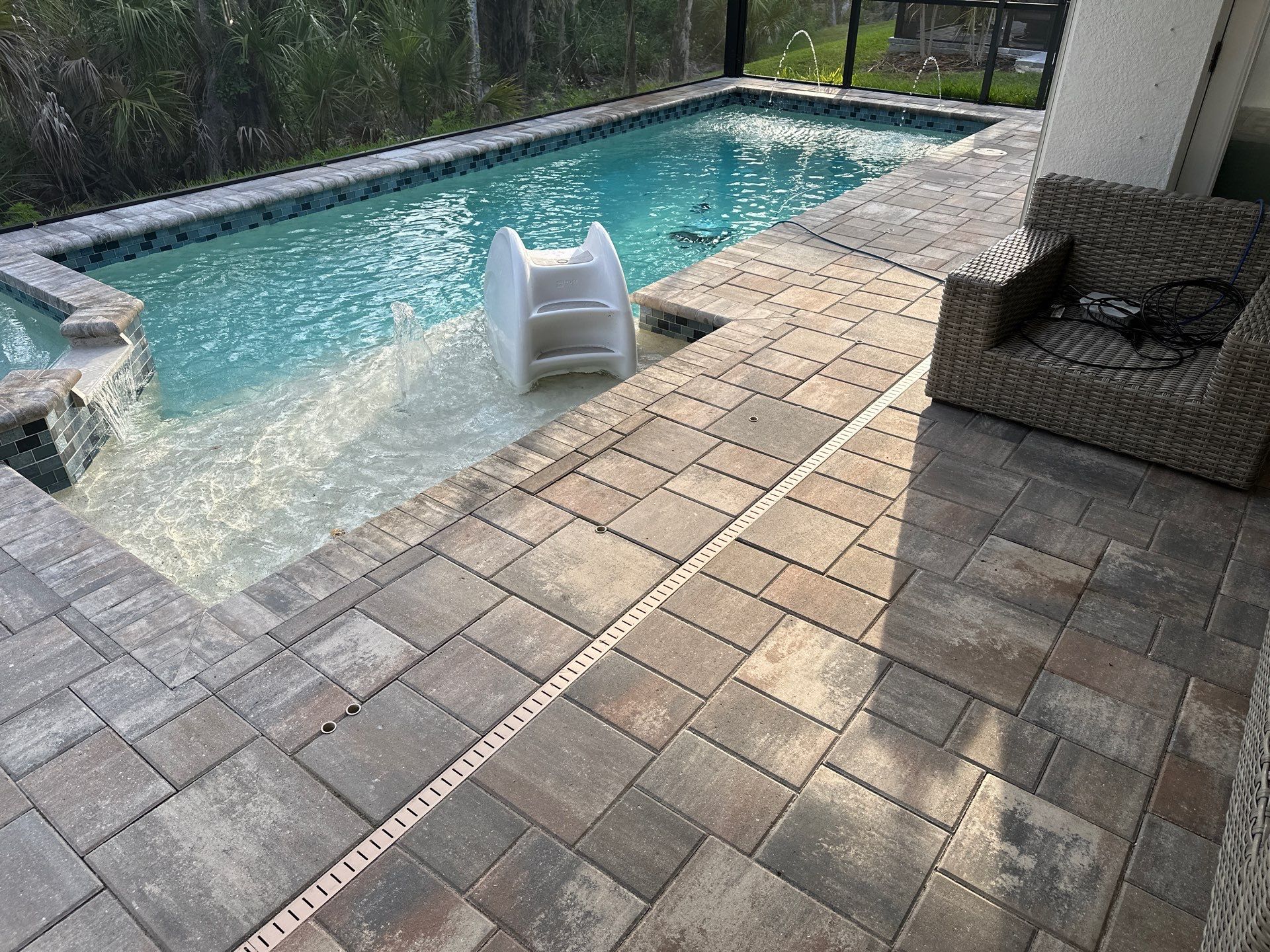 Screen Enclosure & Paver Pool Deck Cleaning in Trevesta Community, Palmetto, FL | Sunshine AquaWash by Sunshine AquaWash