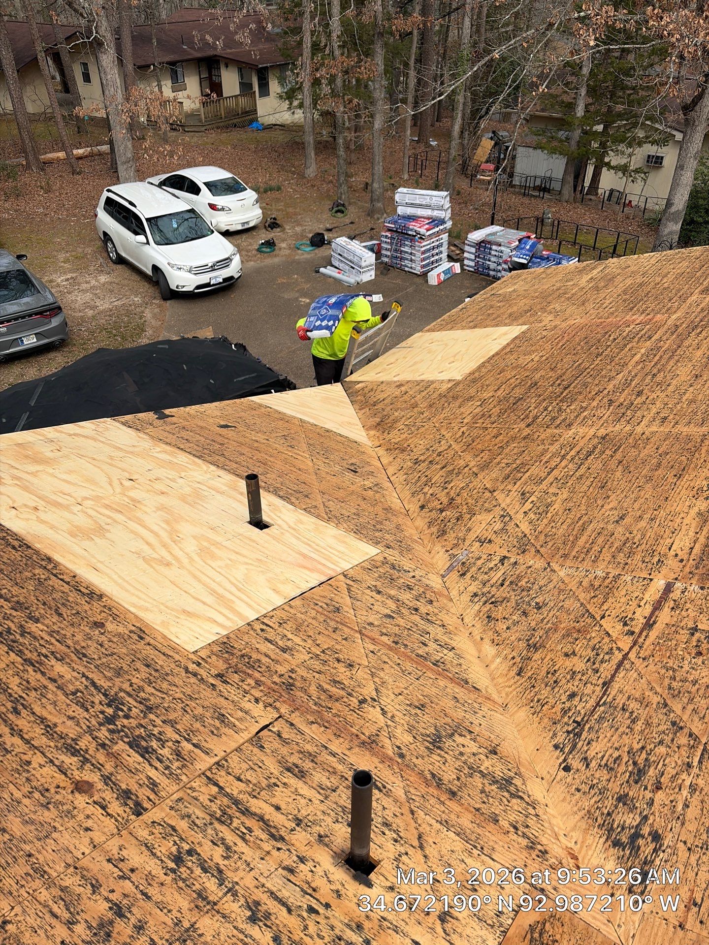 GAF Timberline HDZ Shingle Roof Replacement in Hot Springs Village by Temple Roofing and Exteriors