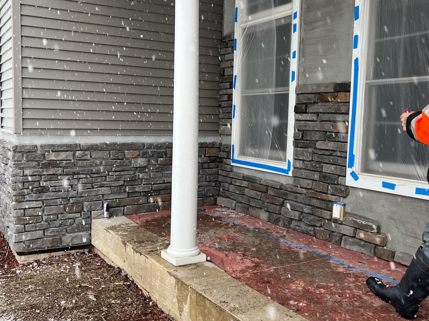 Masonry Veneer Stone Installation by ACE Waterproofing & Basement Solutions