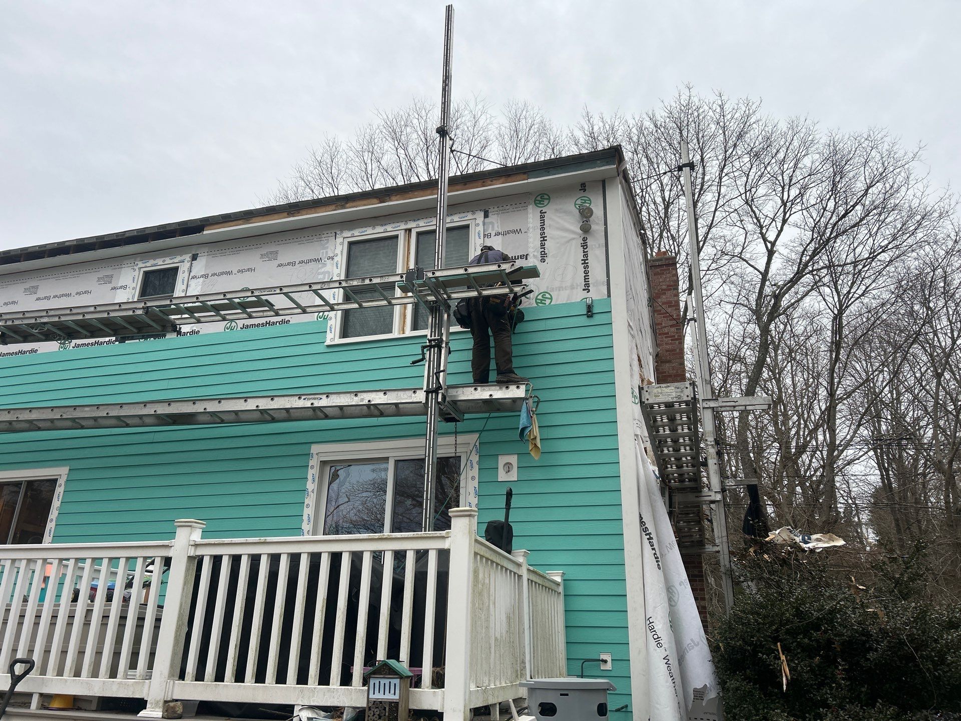 James Hardie siding in Dream Collection color - Dighton, MA by UBrothers Construction