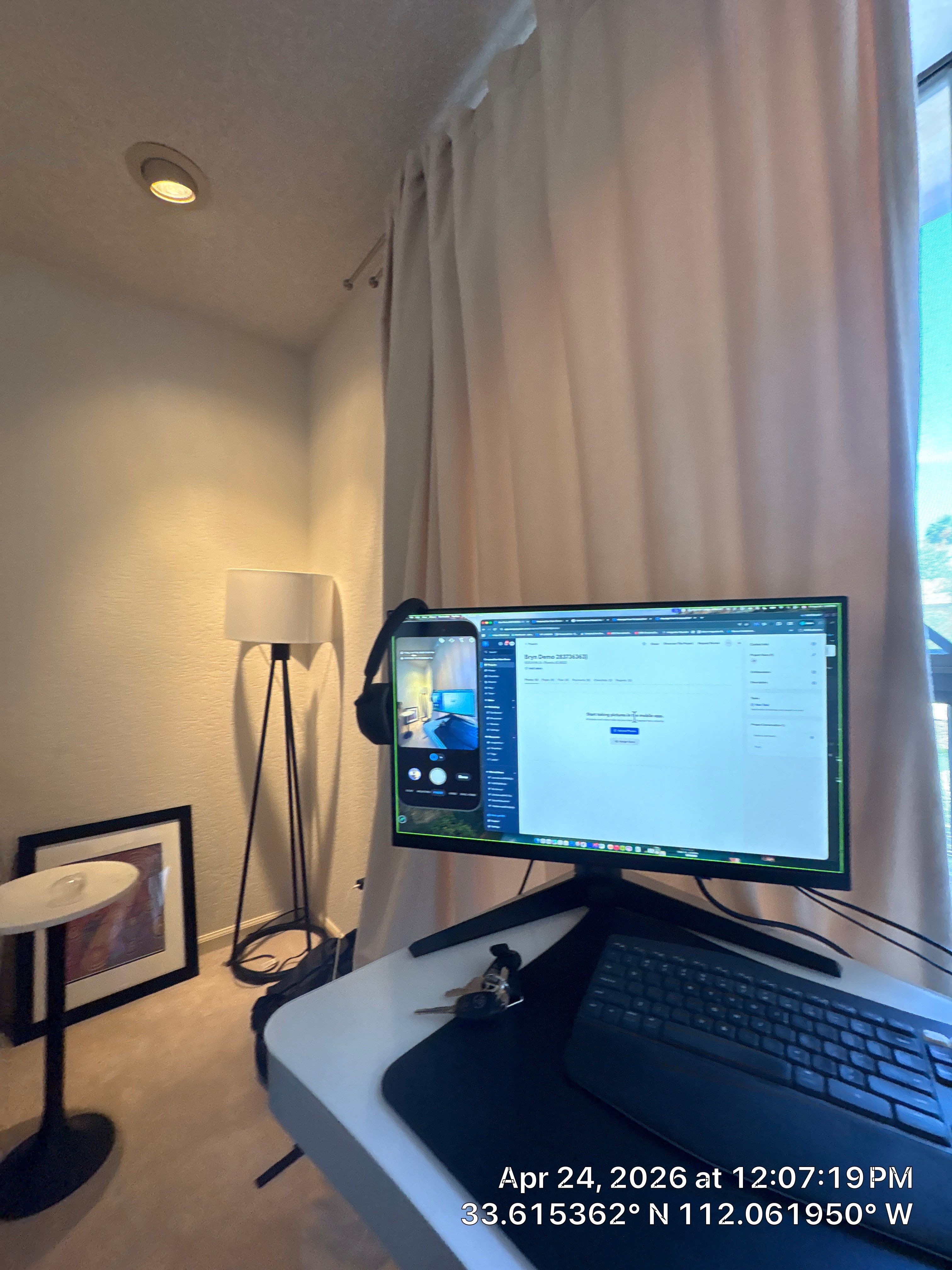 Custom Triple TV Mounting and Home Office Setup in Phoenix by CompanyCam Sales Demo