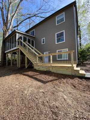 Pressure-Treated Wood Deck and Staircase Installation in Kennesaw