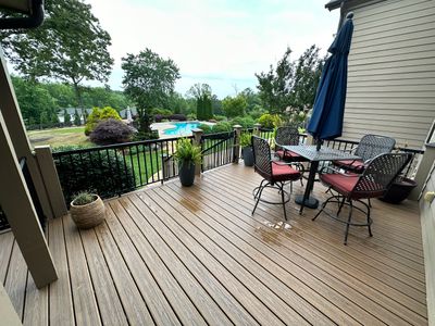 Composite Deck Flooring and Black Metal Railing Replacement in Dallas