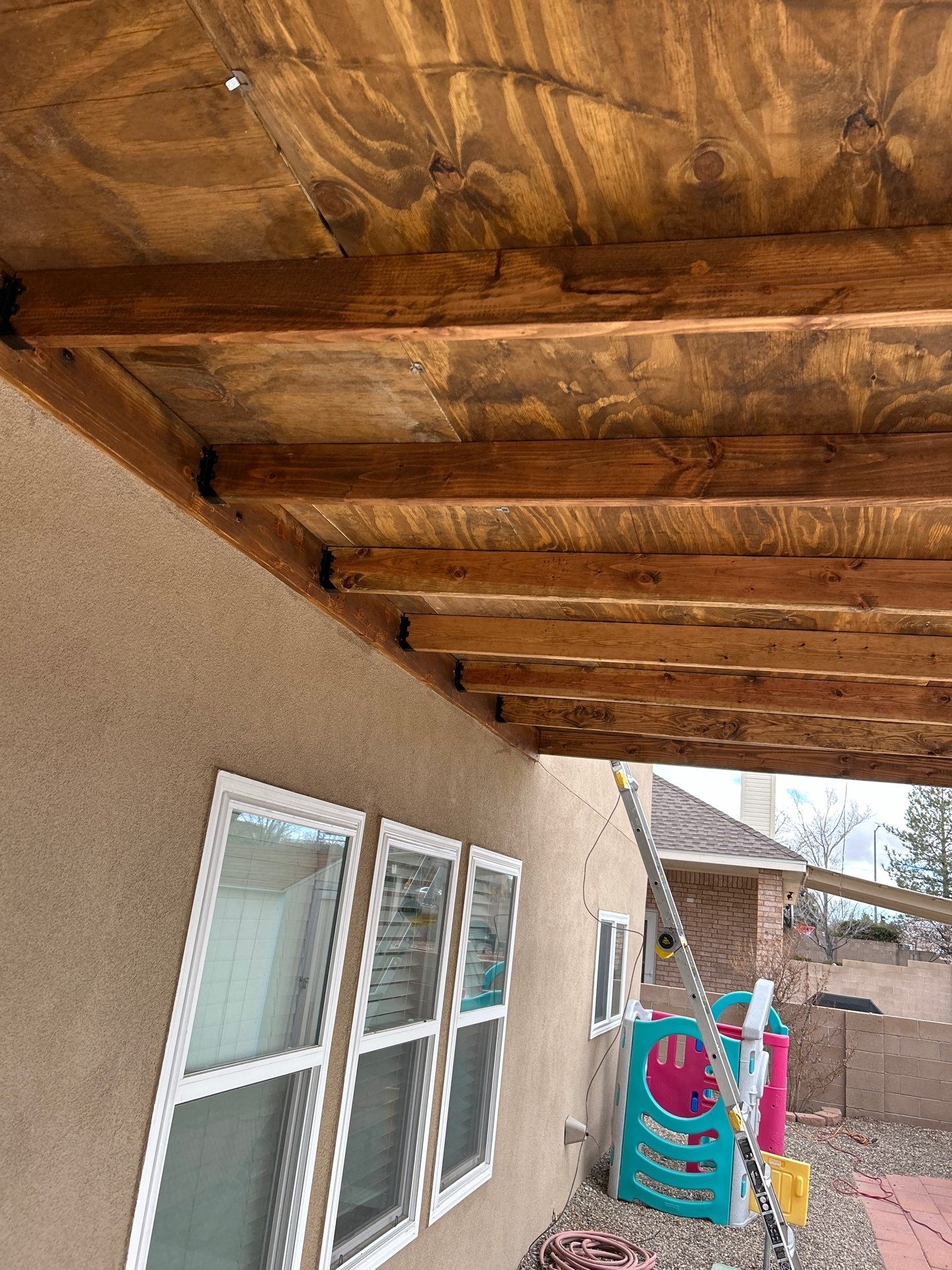 Patio Cover using Carved Douglas Fur by Rio Grande Building & Storage