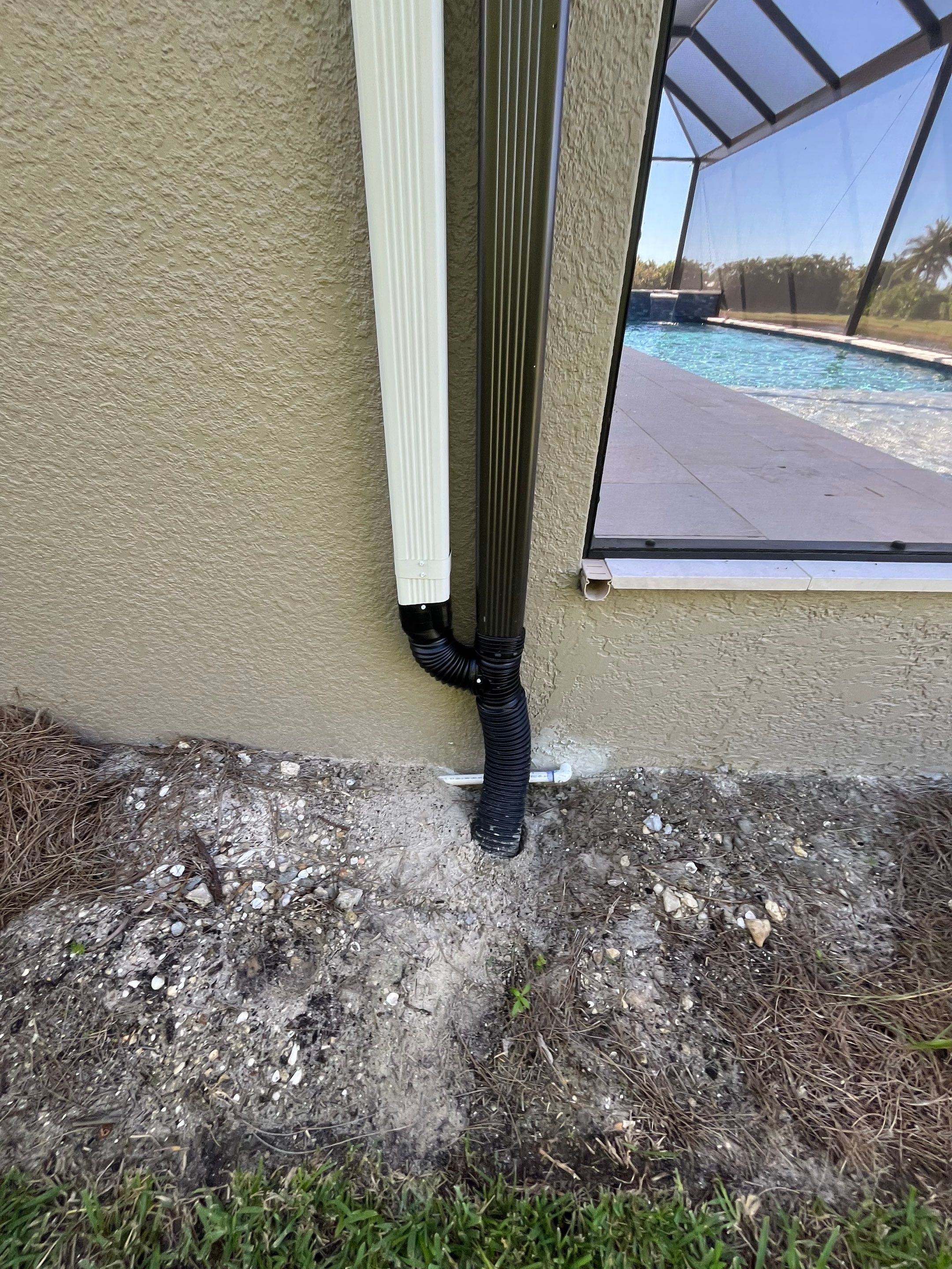 Bronze Downspouts & 7-Inch K-style Seamless Gutter Installation in Fort Myers FL by Gutter Professors