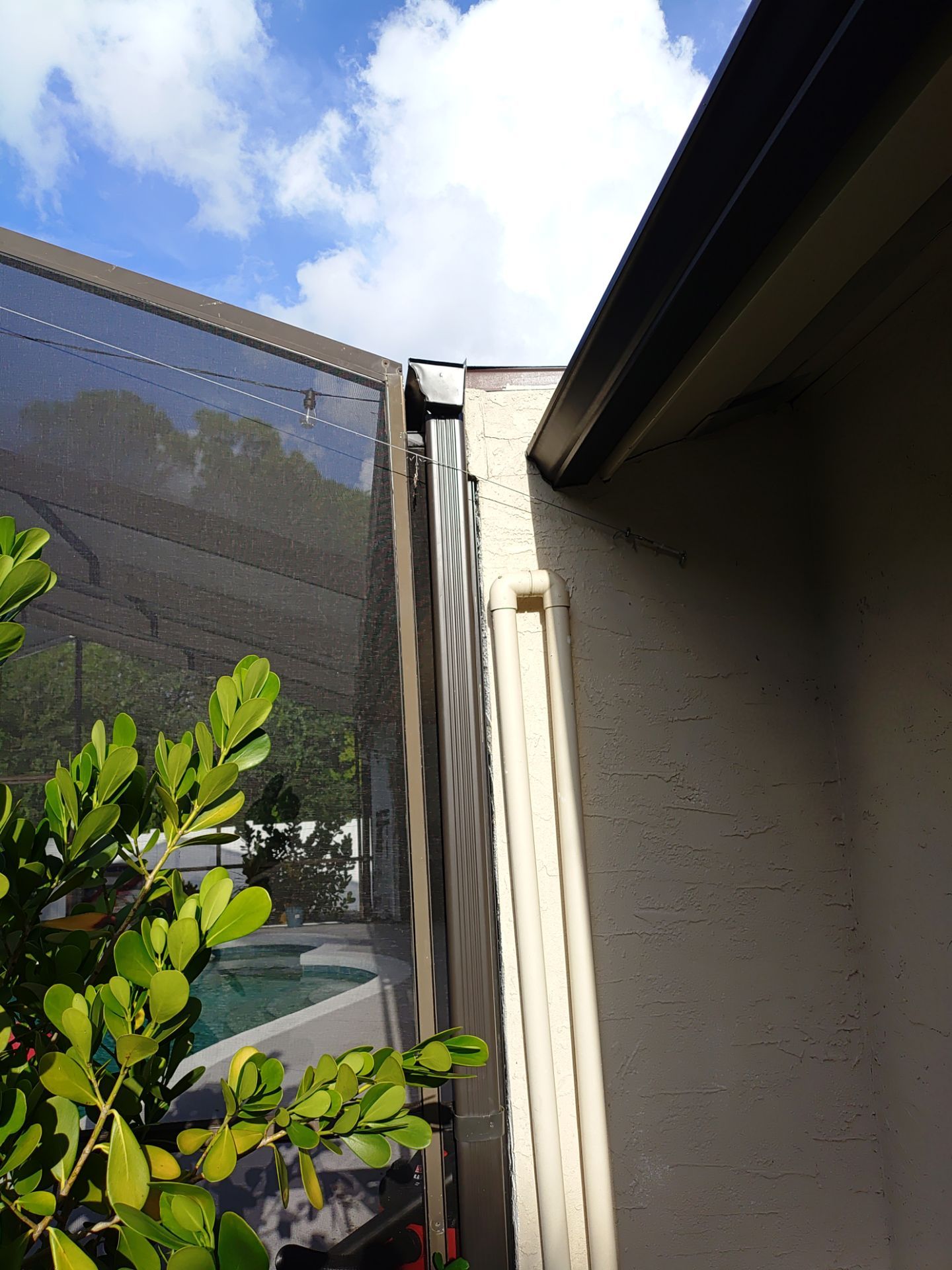 Brown Seamless Gutters Installed in Historic Sarasota FL by Gutter Professors