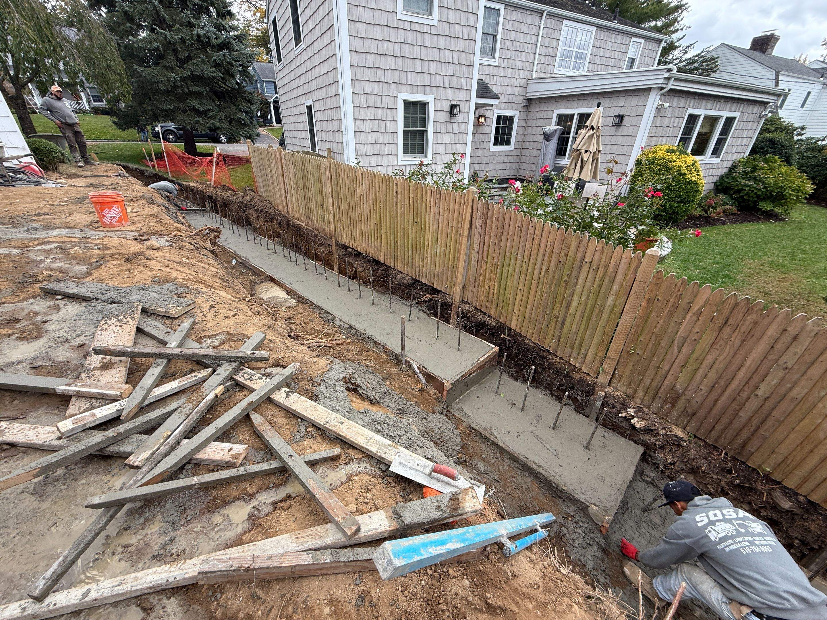 Concrete Retaining Wall Construction in Port Washington by Medina Design & Development Group