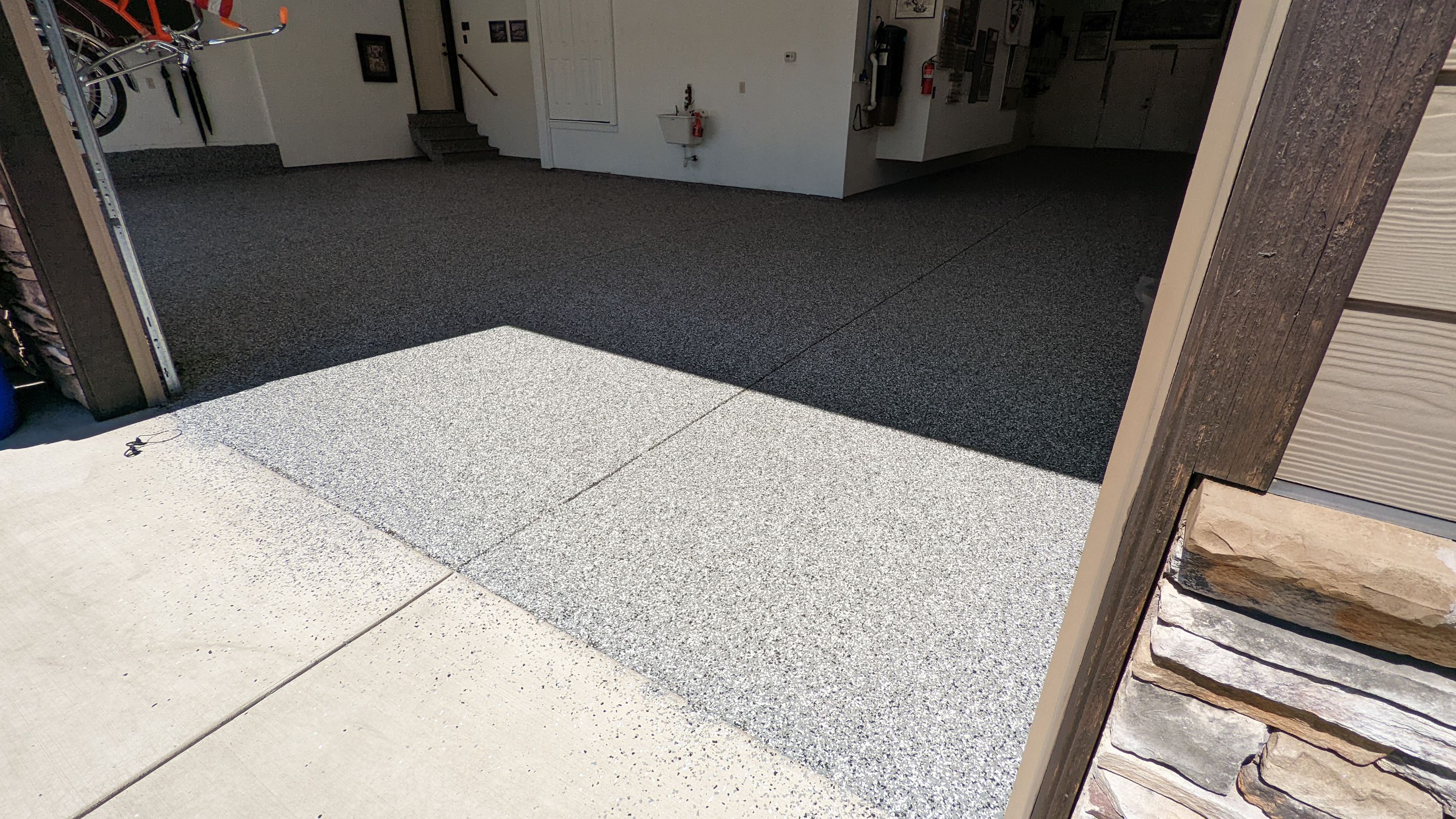 Garage Transformation using Smoke Colorway by Croc Coatings, LLC