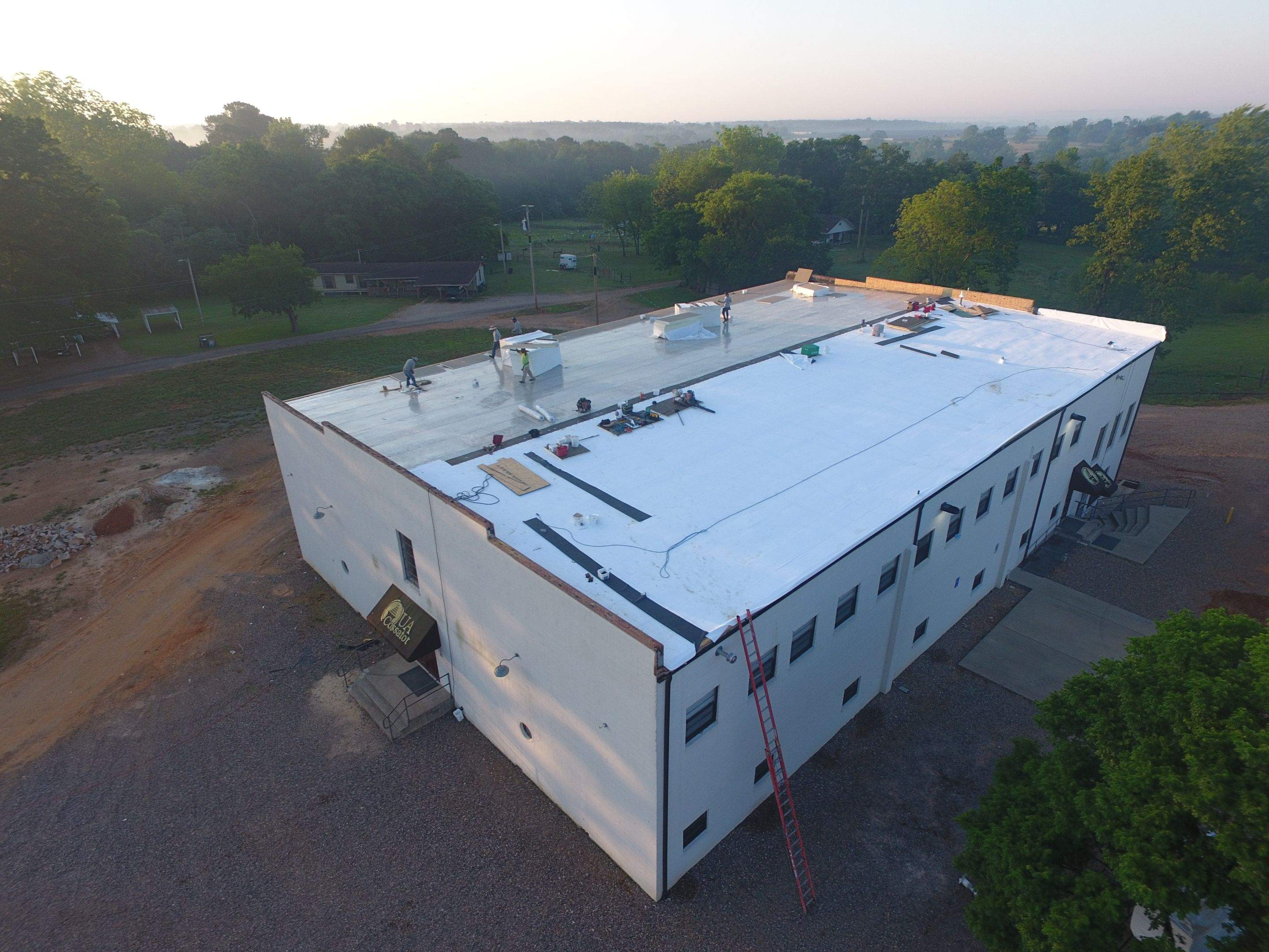 Commercial Roofing Installation using 50 mil PVC by Hostetler Roofing